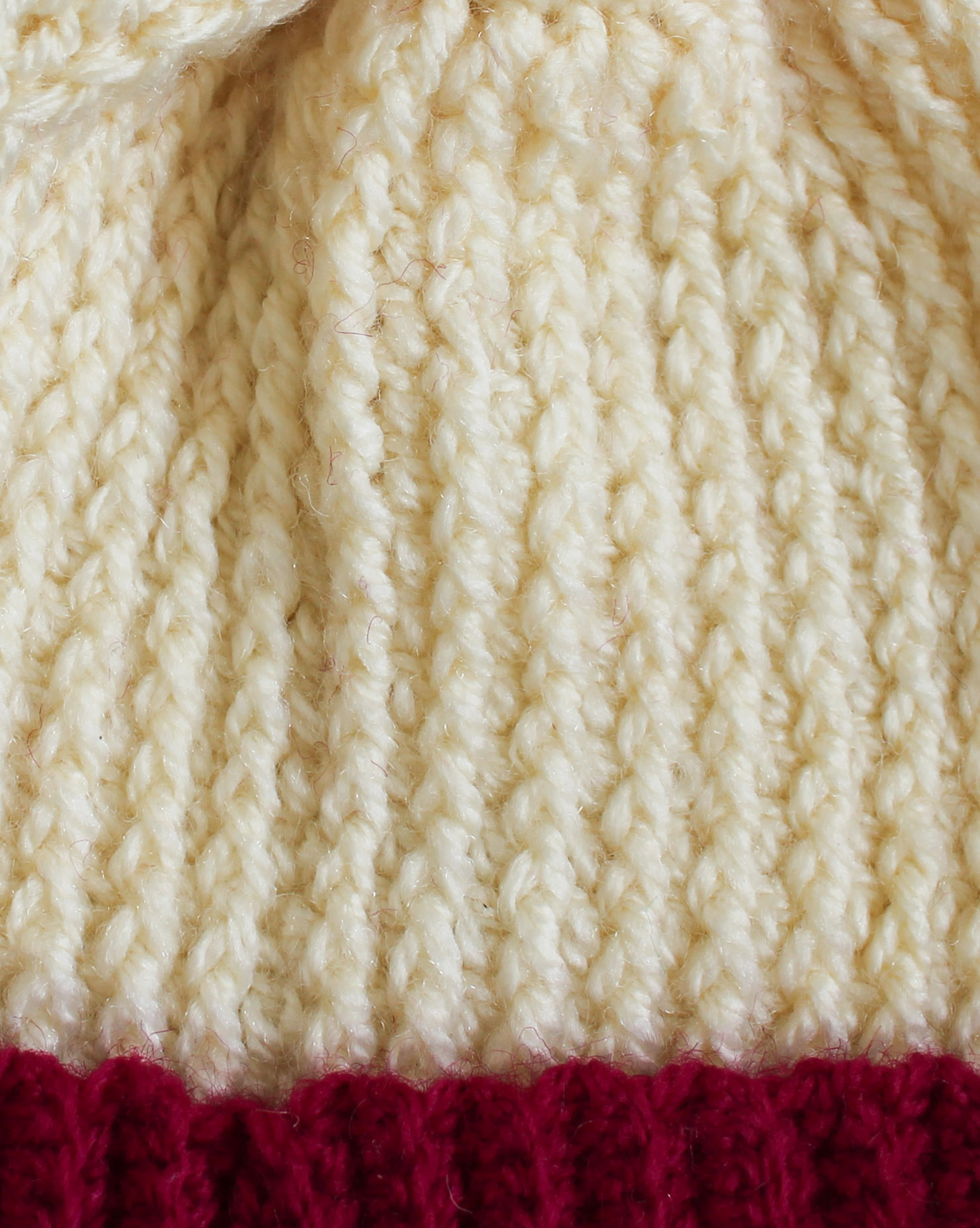 Woonie Handmade Pom Pom Detailing Cap - Cream