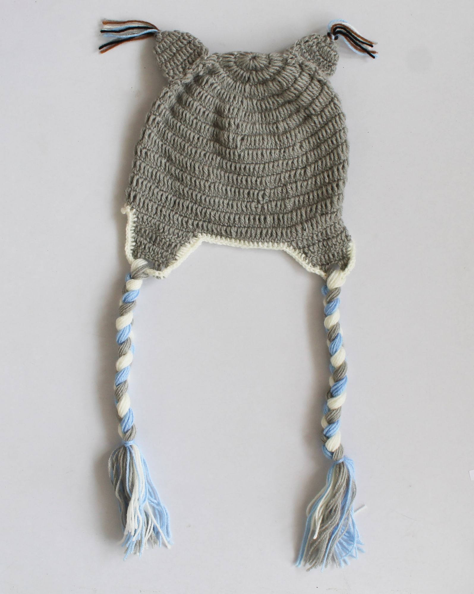 Woonie Handmade Owl Design Cap - Grey