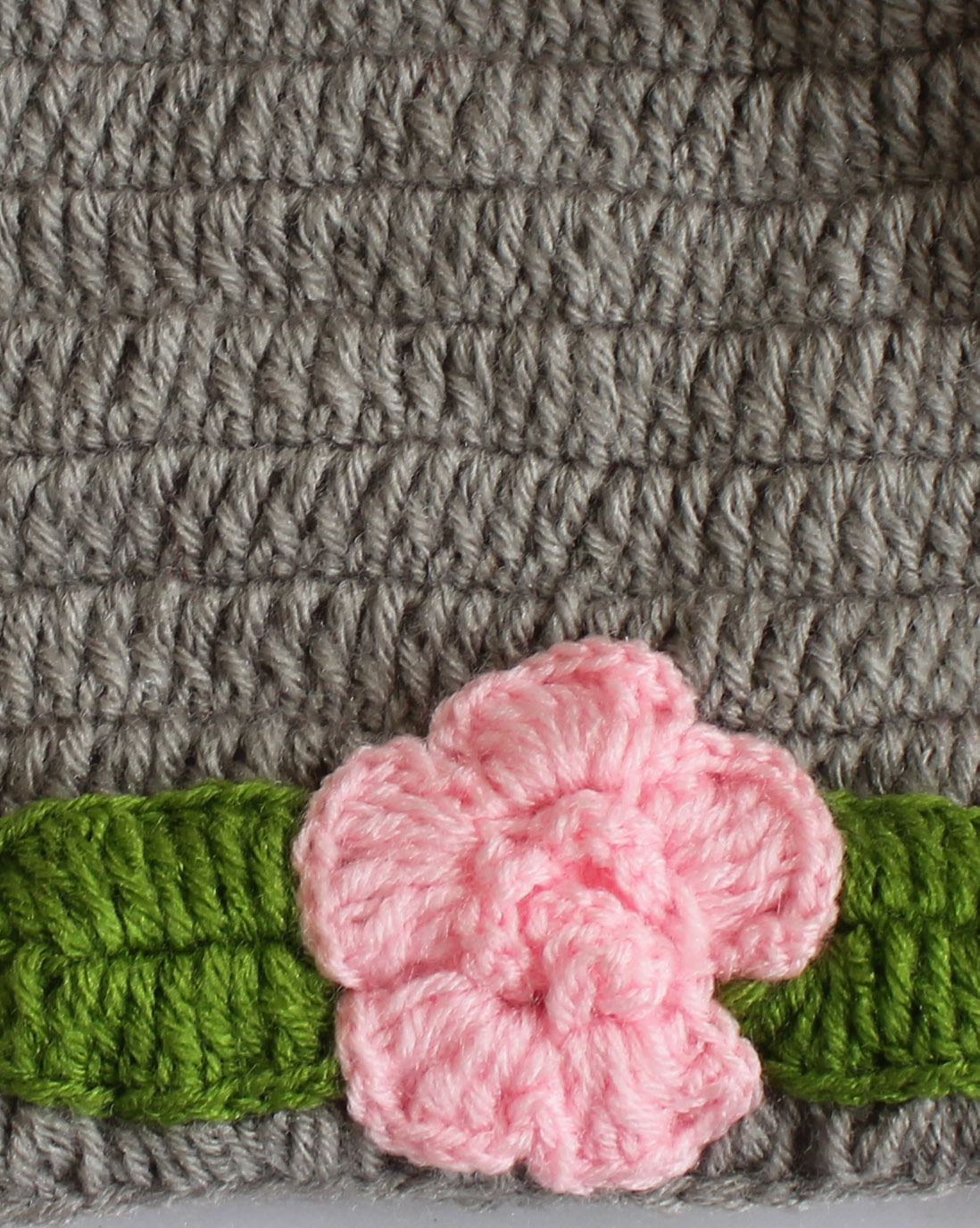 Woonie Handmade Floral Design Cap - Grey