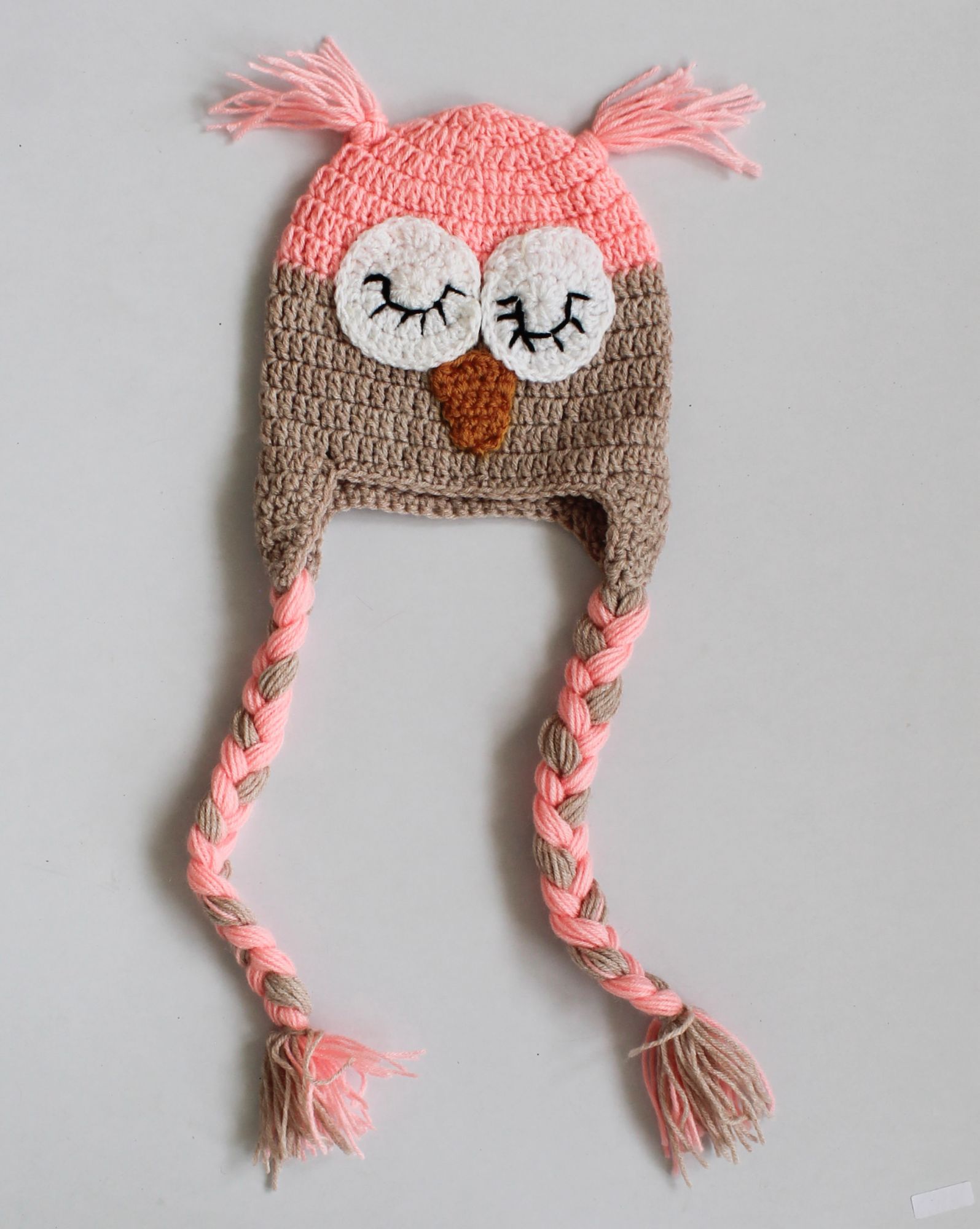 Woonie Handmade Owl Design Cap - Pink