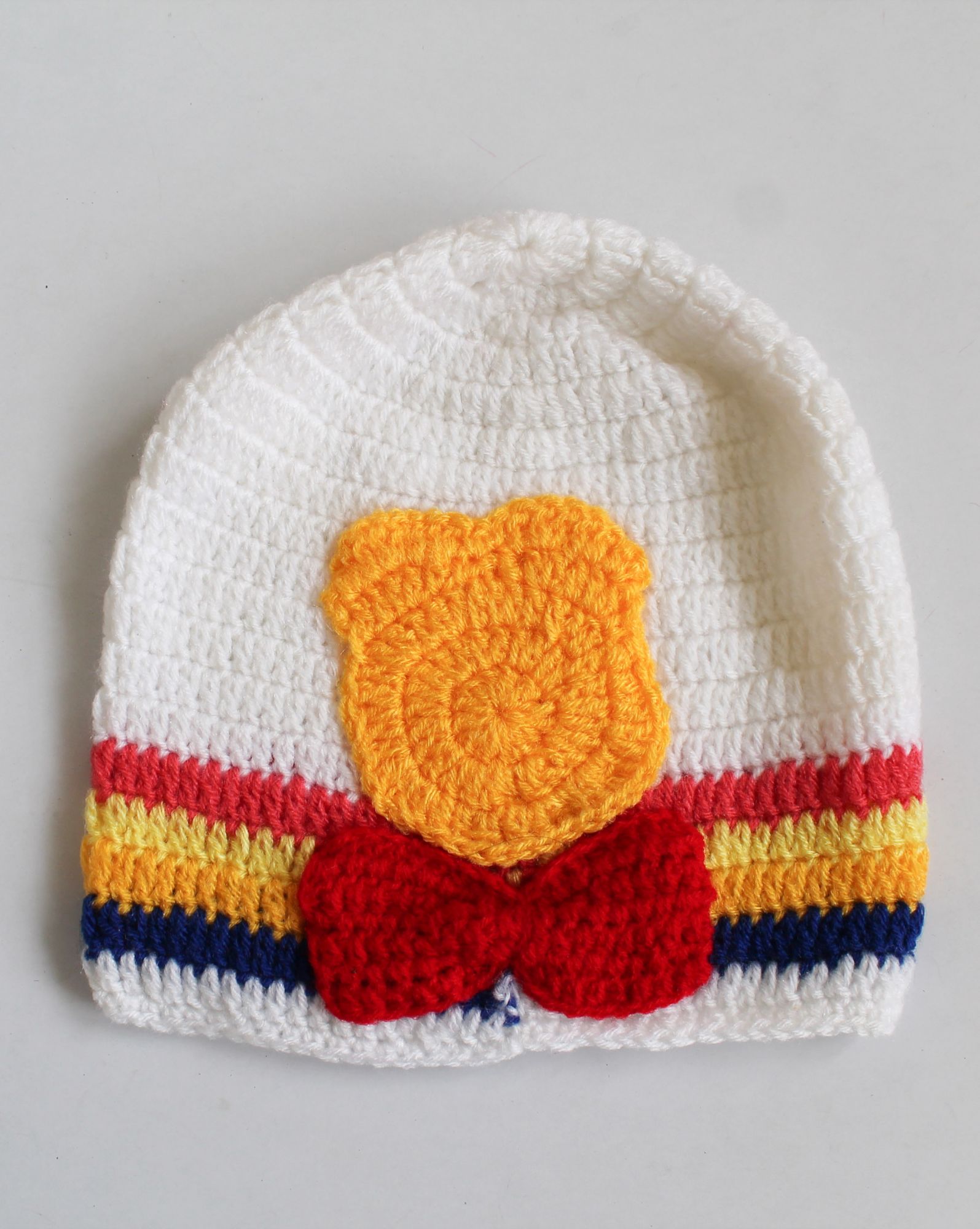 Woonie Handmade Bow Detailing Cap - White