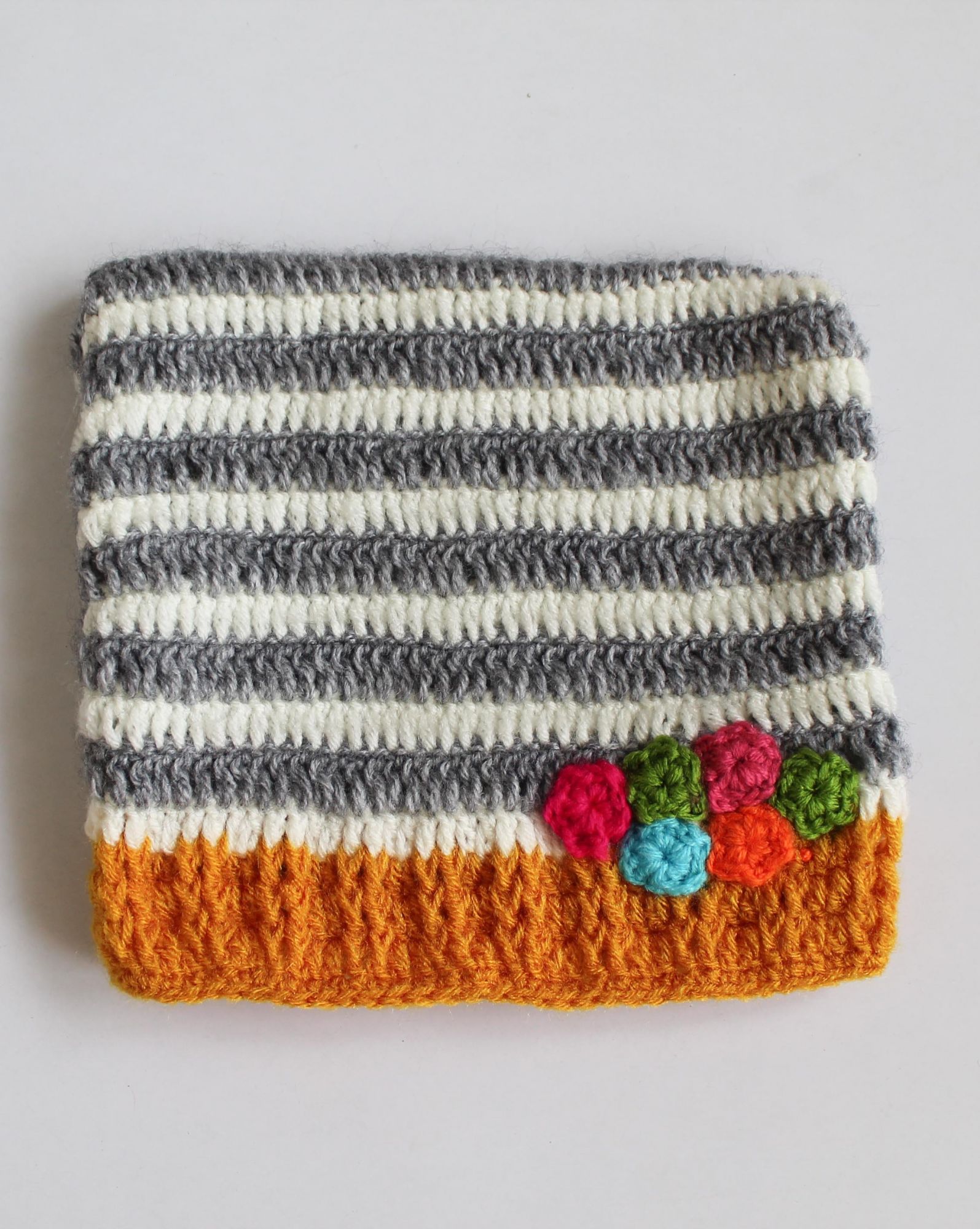 Woonie Handmade Striped Cap - Grey