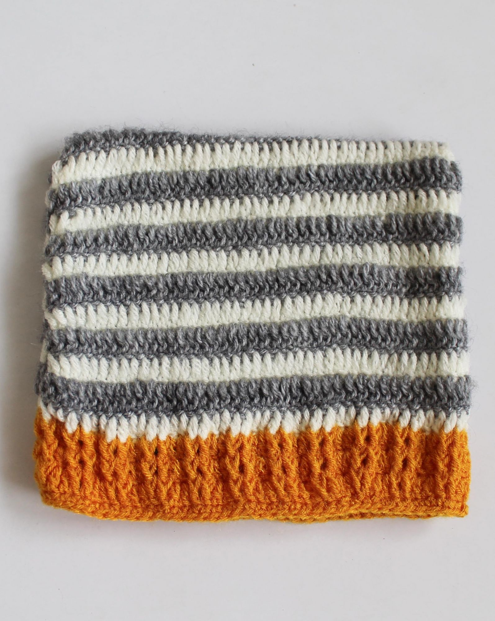 Woonie Handmade Striped Cap - Grey