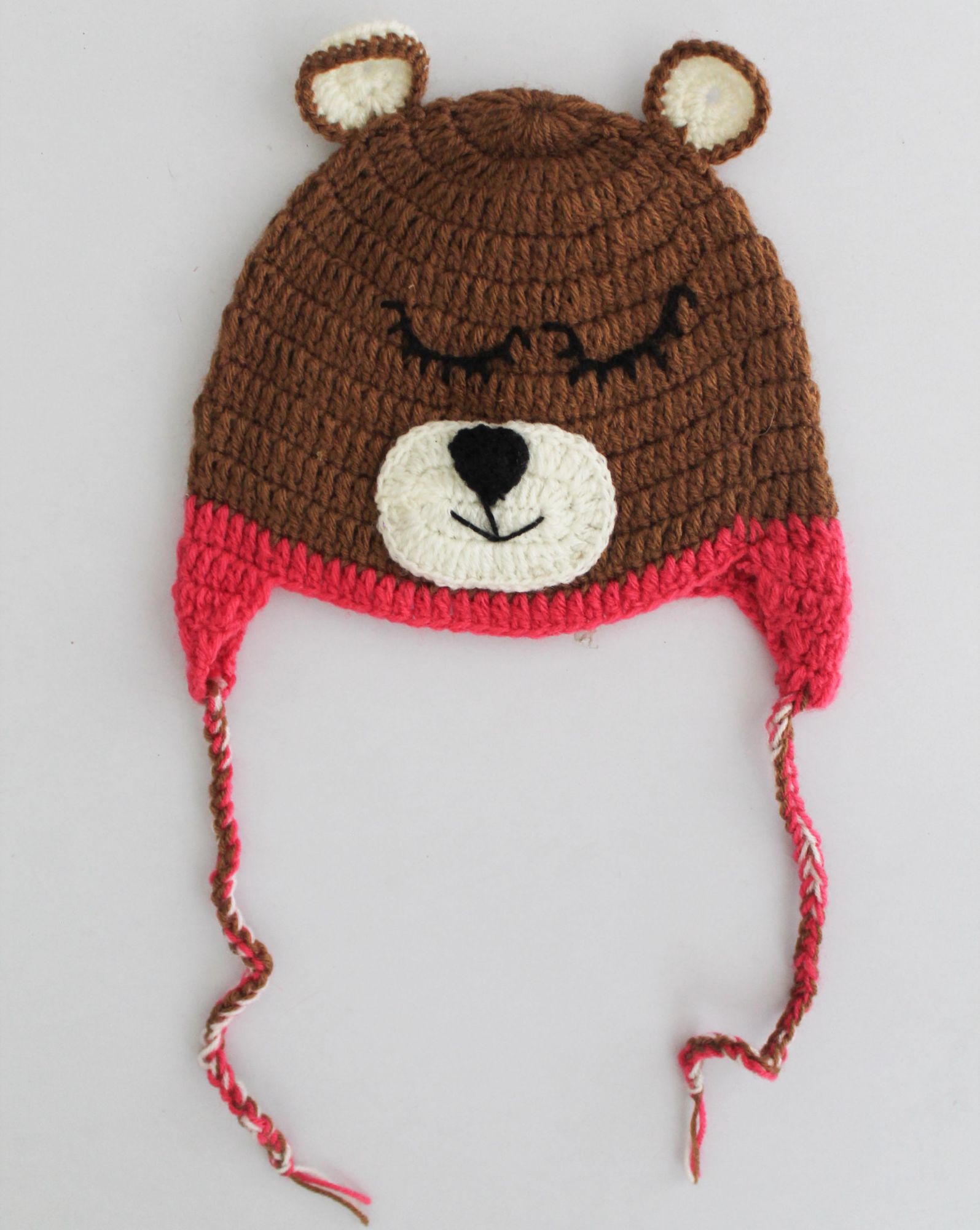 Woonie Handmade Bear Theme Cap - Brown