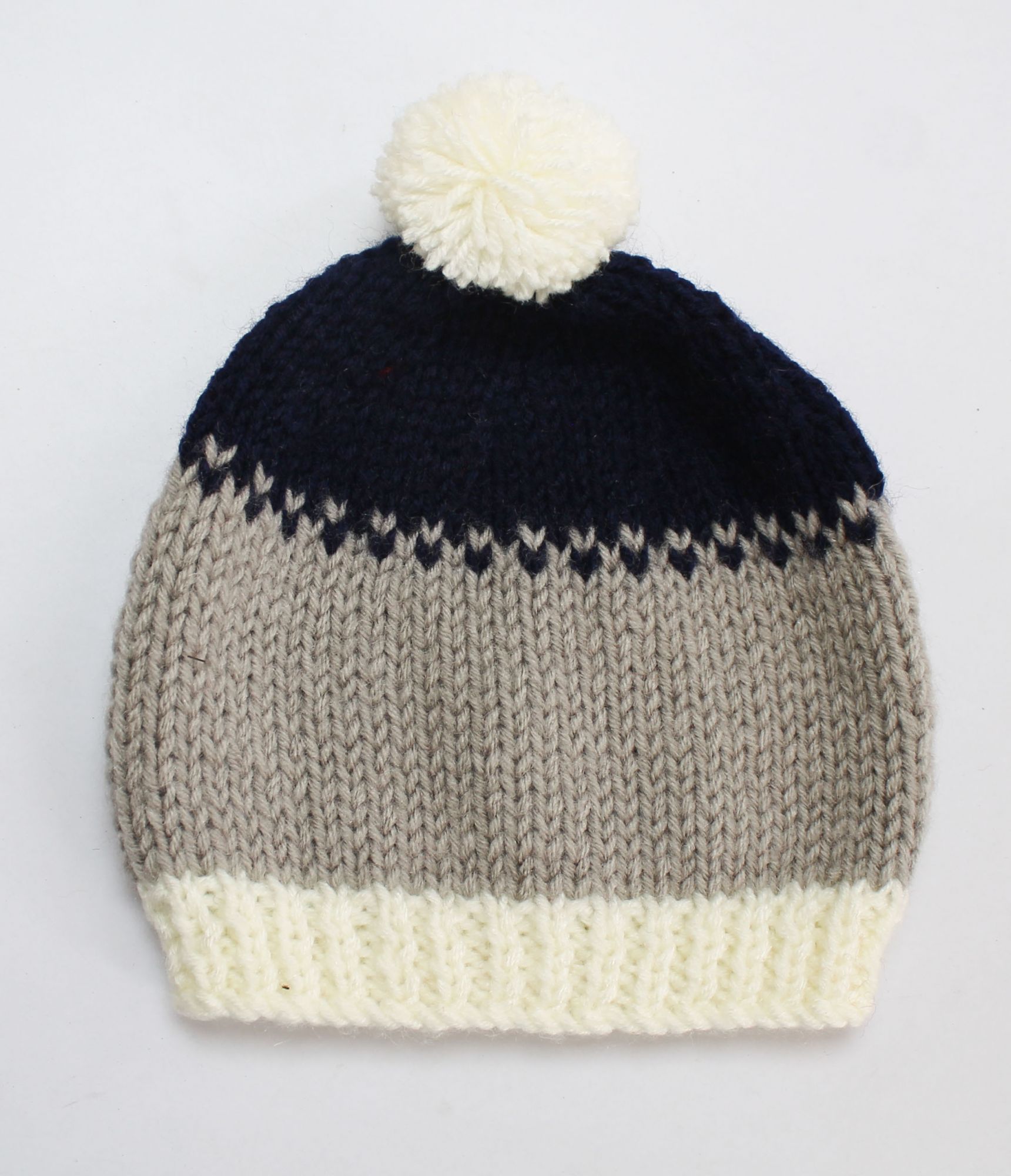 Woonie Colour Block Pattern Cap - Grey