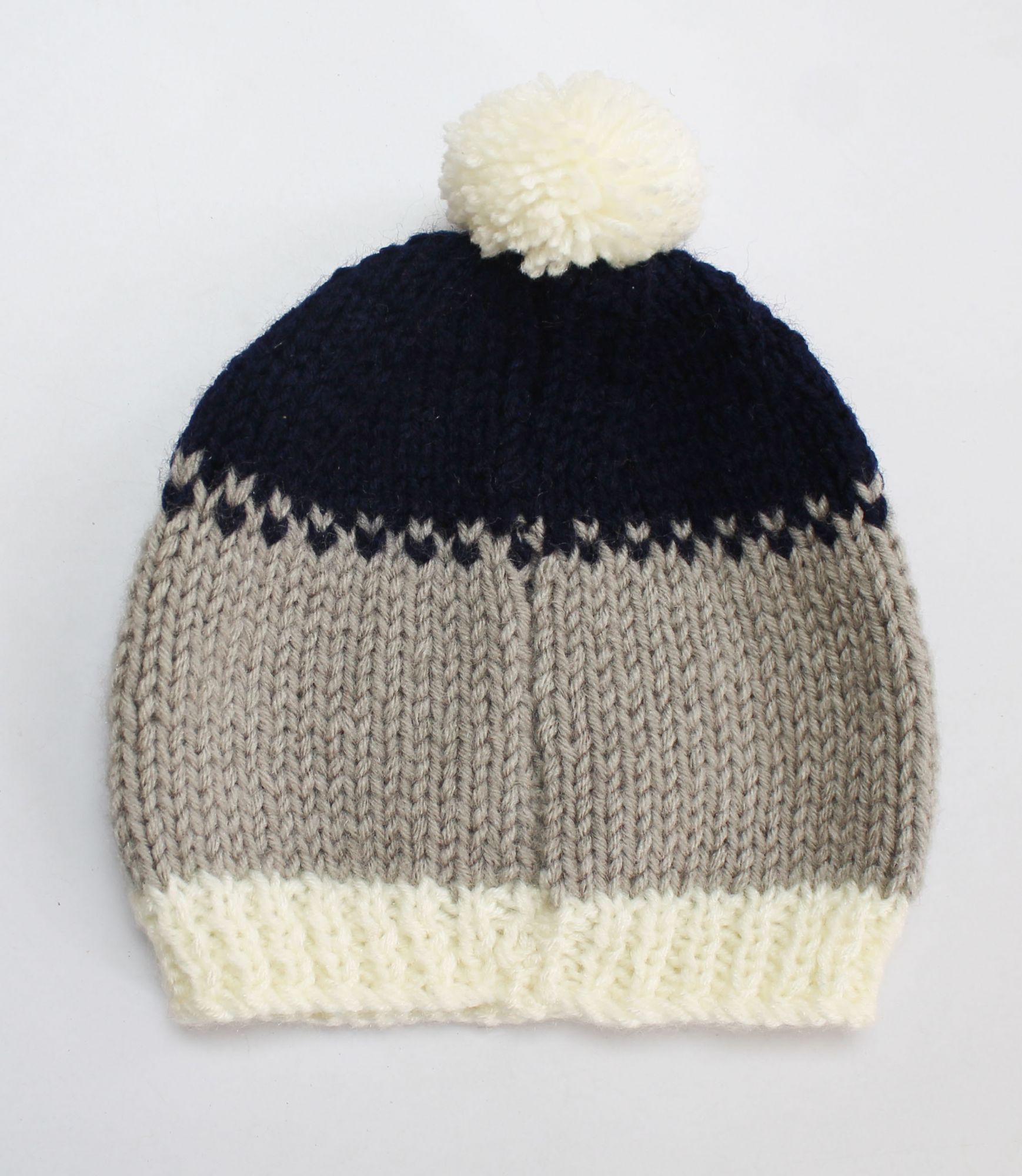 Woonie Colour Block Pattern Cap - Grey