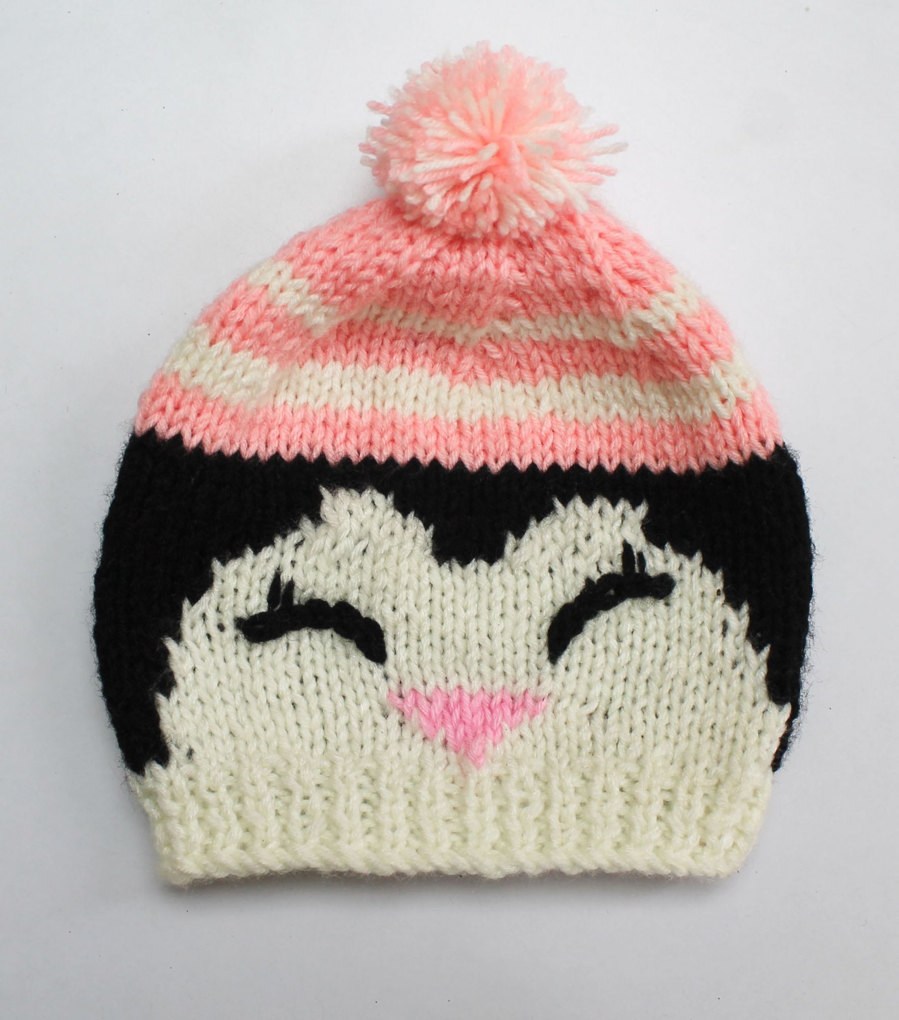 Woonie Cute Penguin Handmade Cap - Pink