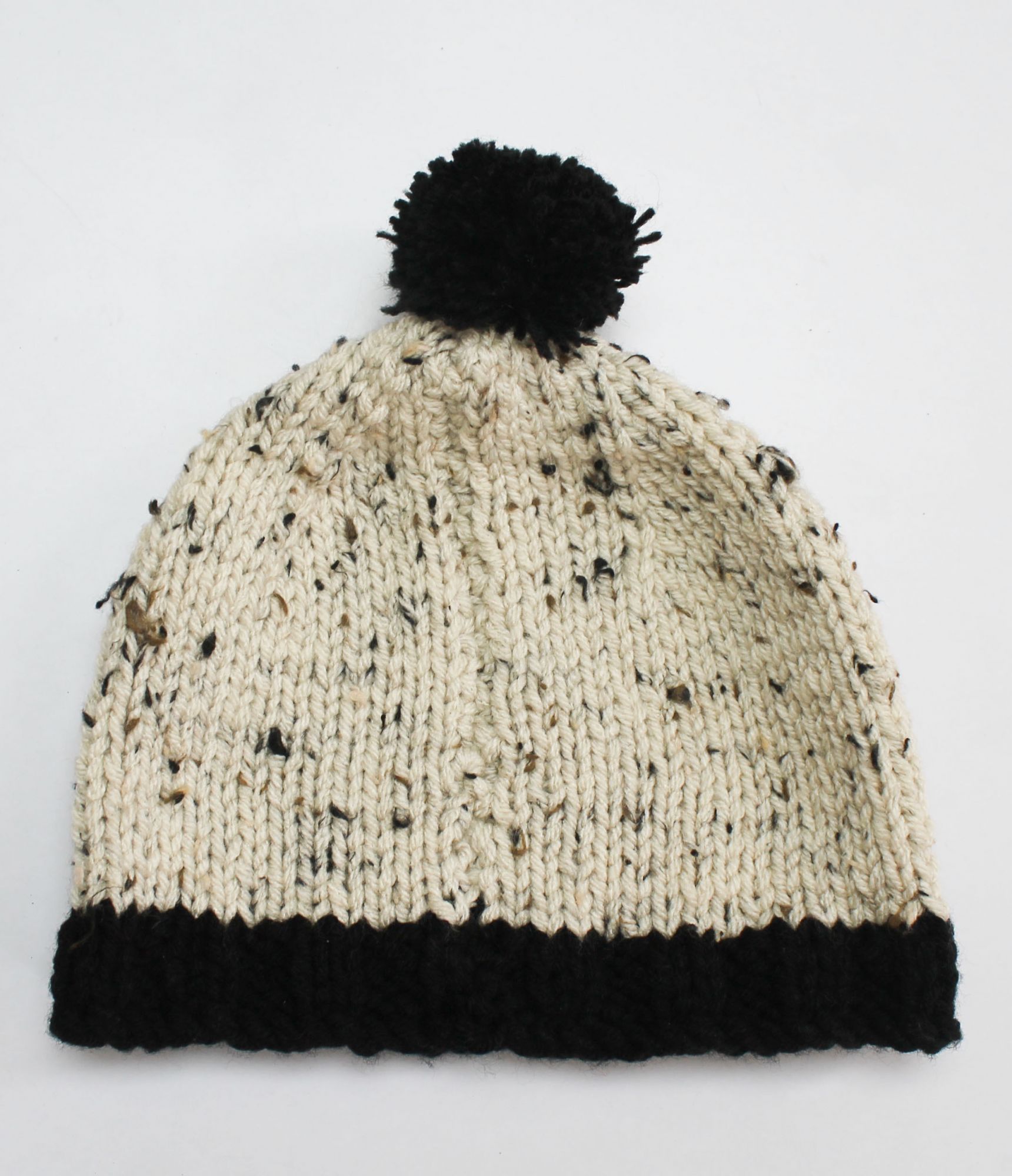 Woonie Pom Pom Detailing Handmade Cap - Cream