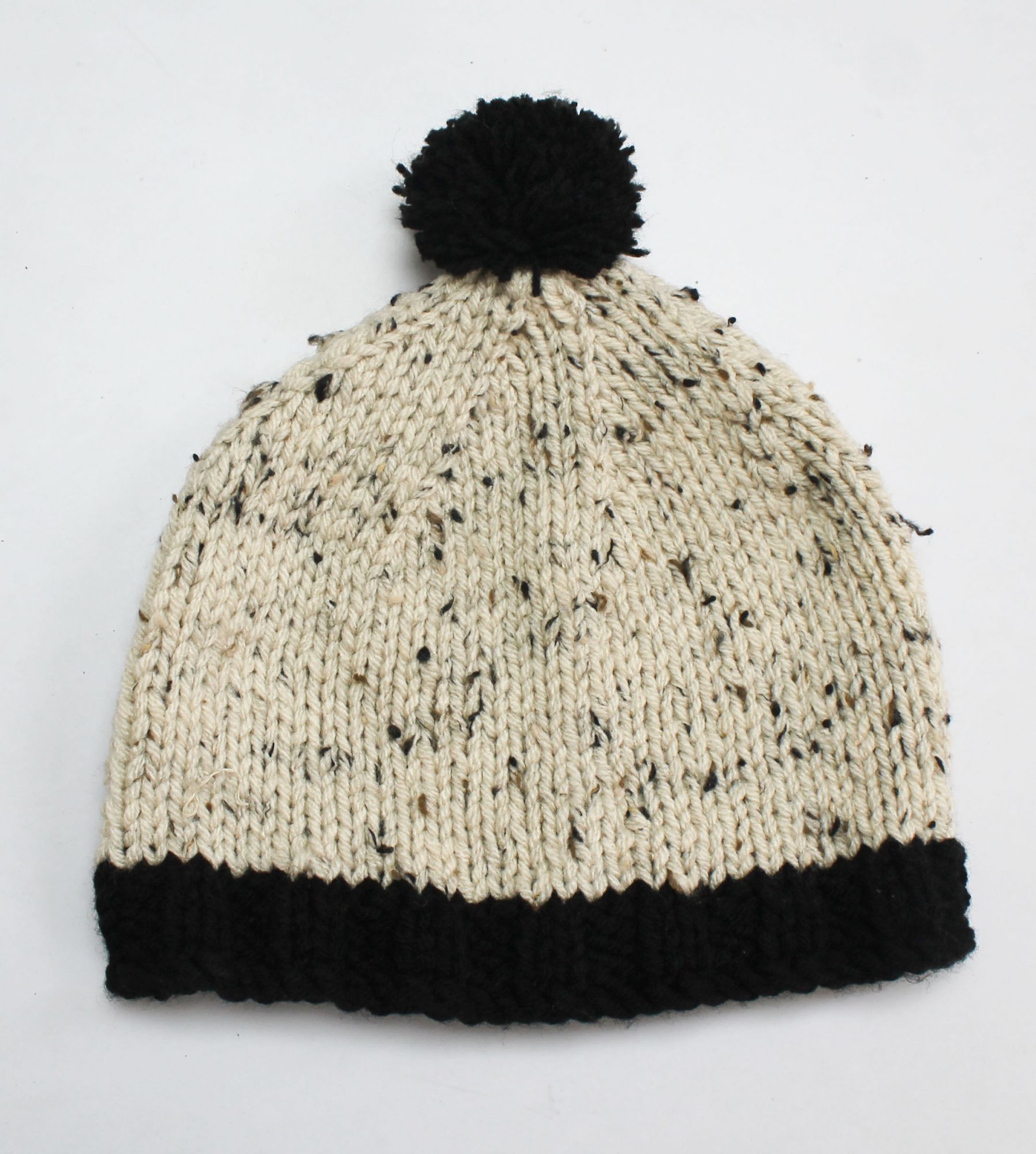 Woonie Pom Pom Detailing Handmade Cap - Cream