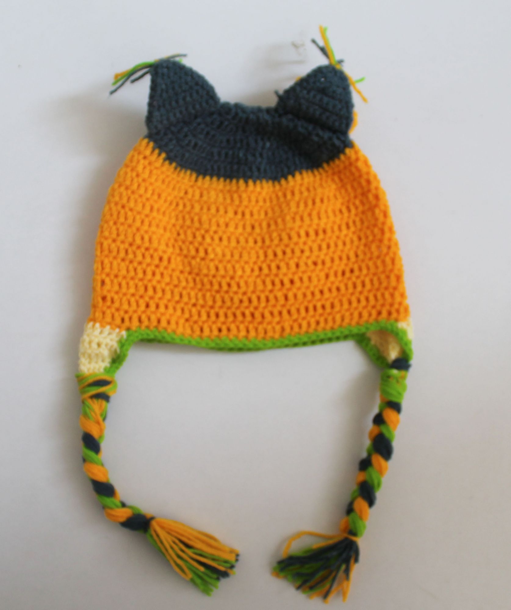 Woonie Handmade Owl Design Cap - Orange