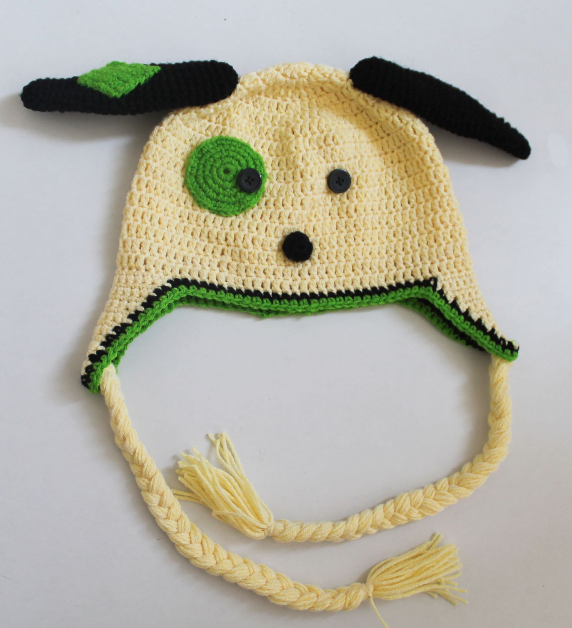 Woonie Handmade Dog Design Cap - Yellow