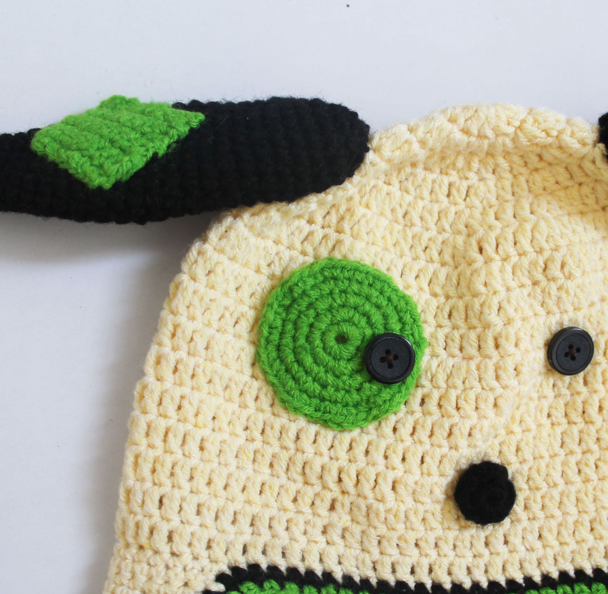 Woonie Handmade Dog Design Cap - Yellow