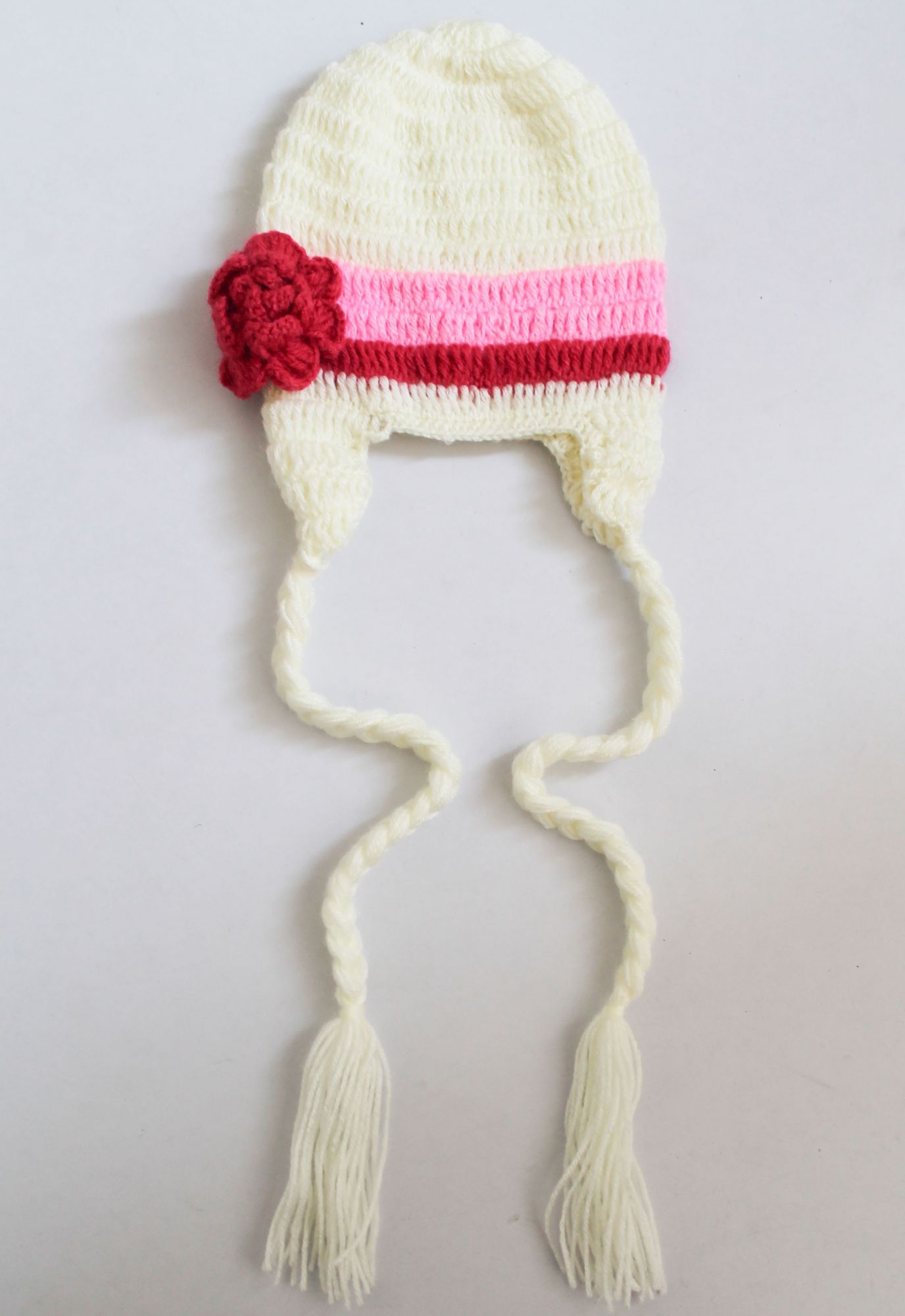 Woonie Floral Deign Handmade Cap - Pink