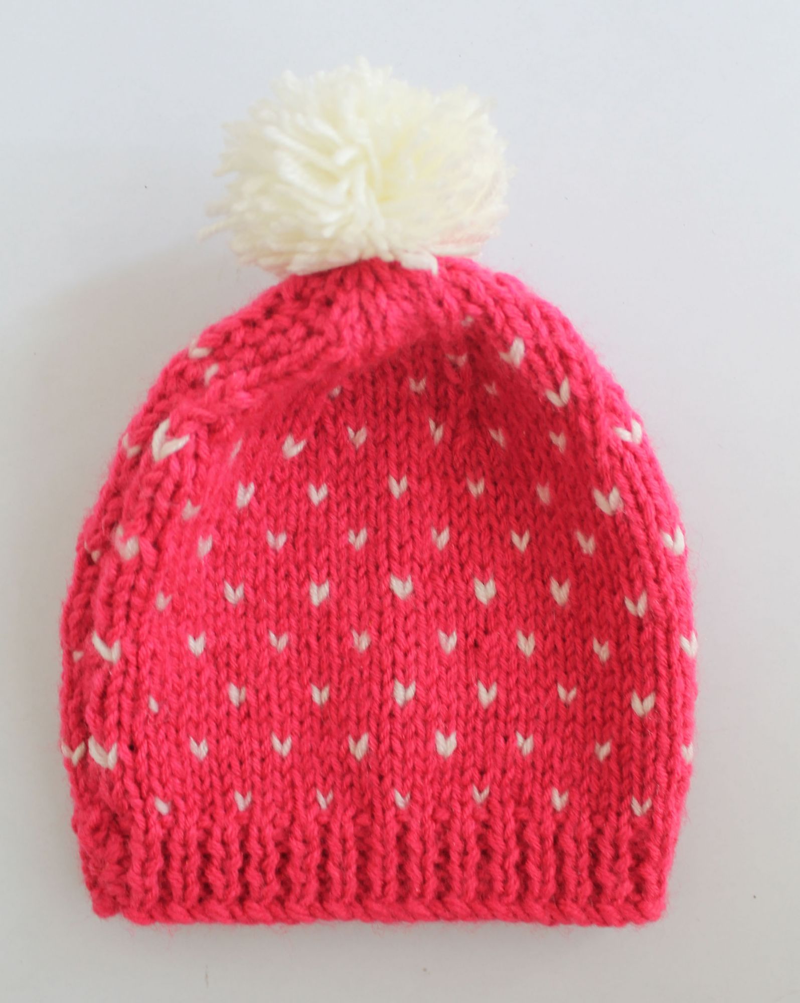 Woonie Handmade Pack Of 2 Pom Pom Detailing Caps - Blue & Pink