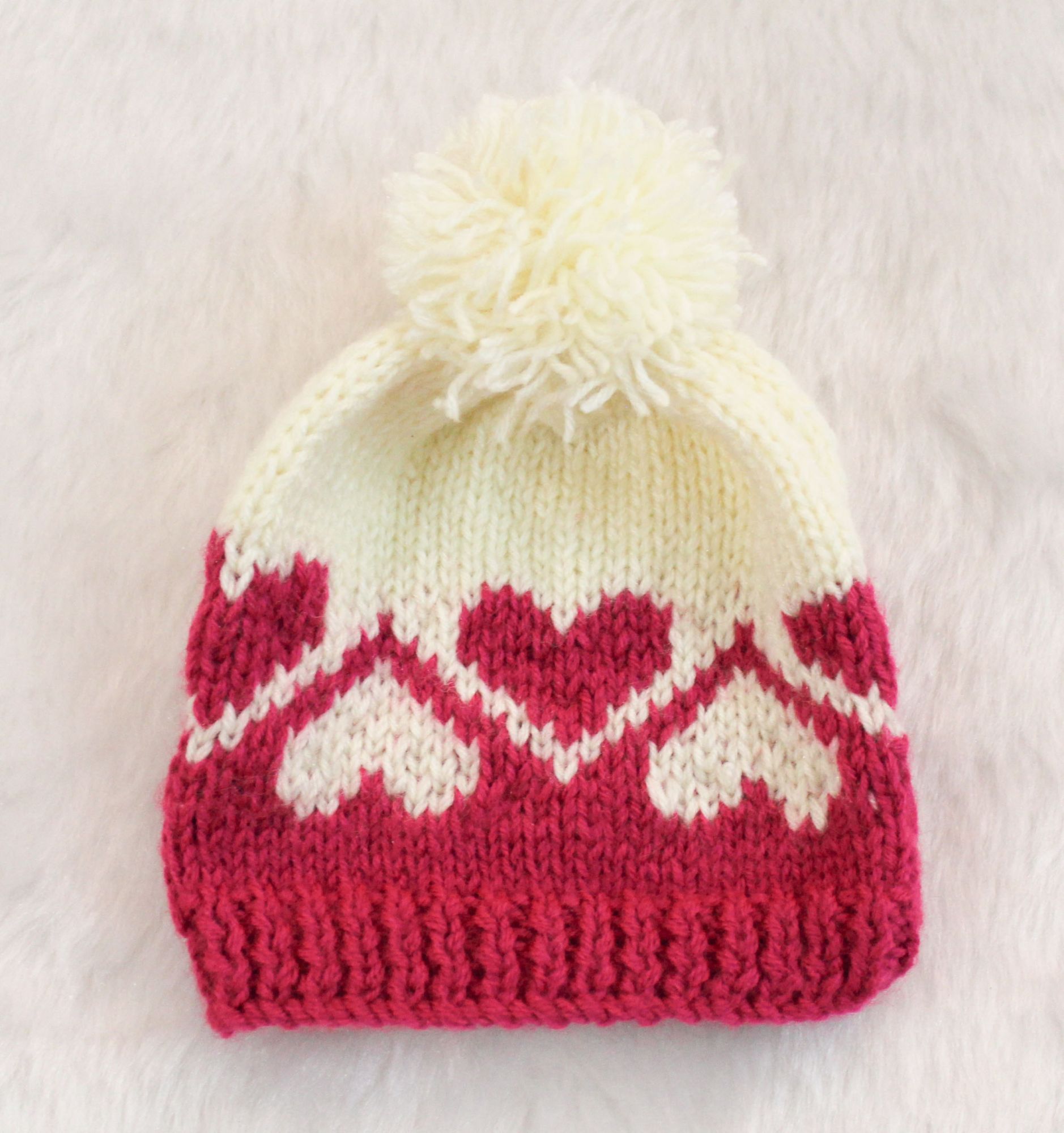 Woonie Handmade Heart Design Cap-Pink