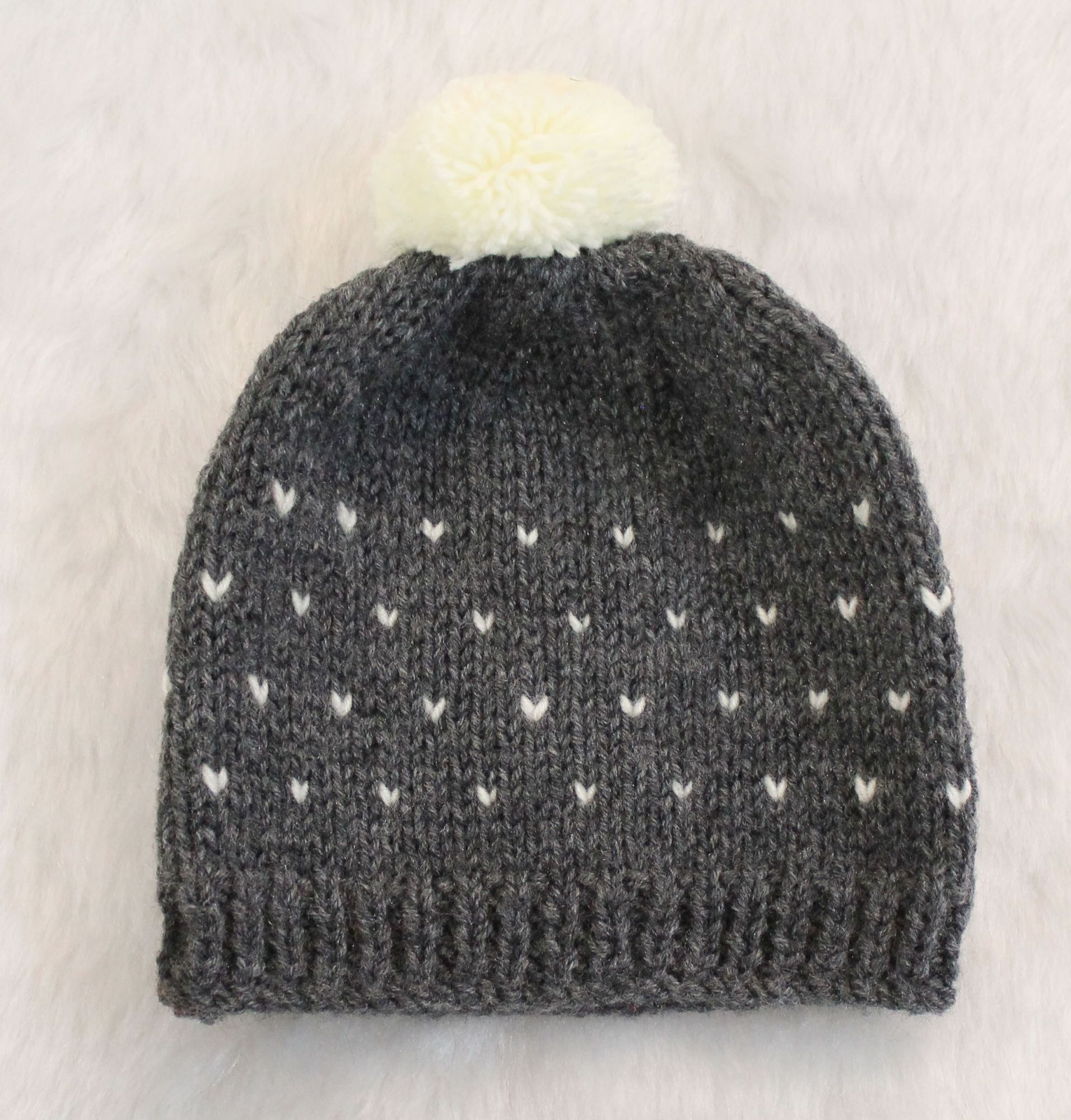 Woonie Handmade Embroidery Pack Of 2 Pom Pom Detailing Caps - Blue & Grey