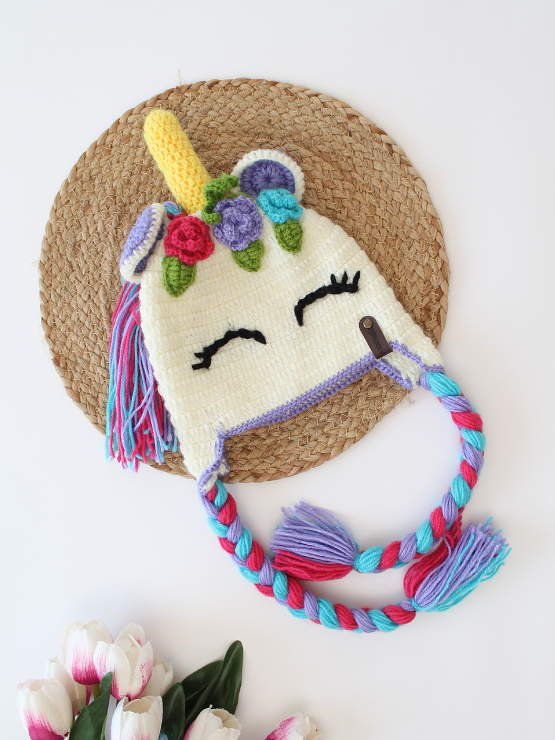 Unicorn Cap for Newborn - White