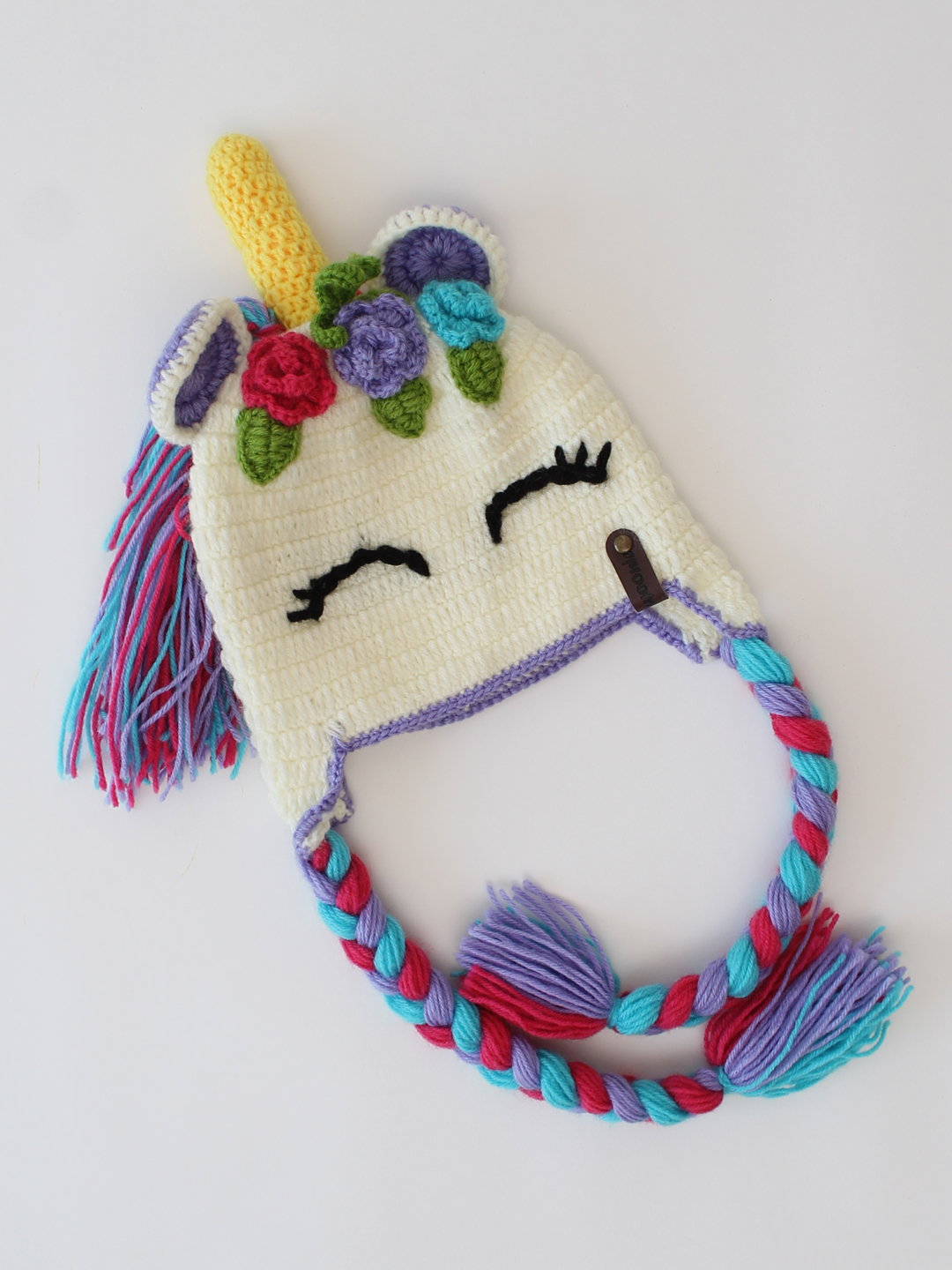 Unicorn Cap for Newborn - White