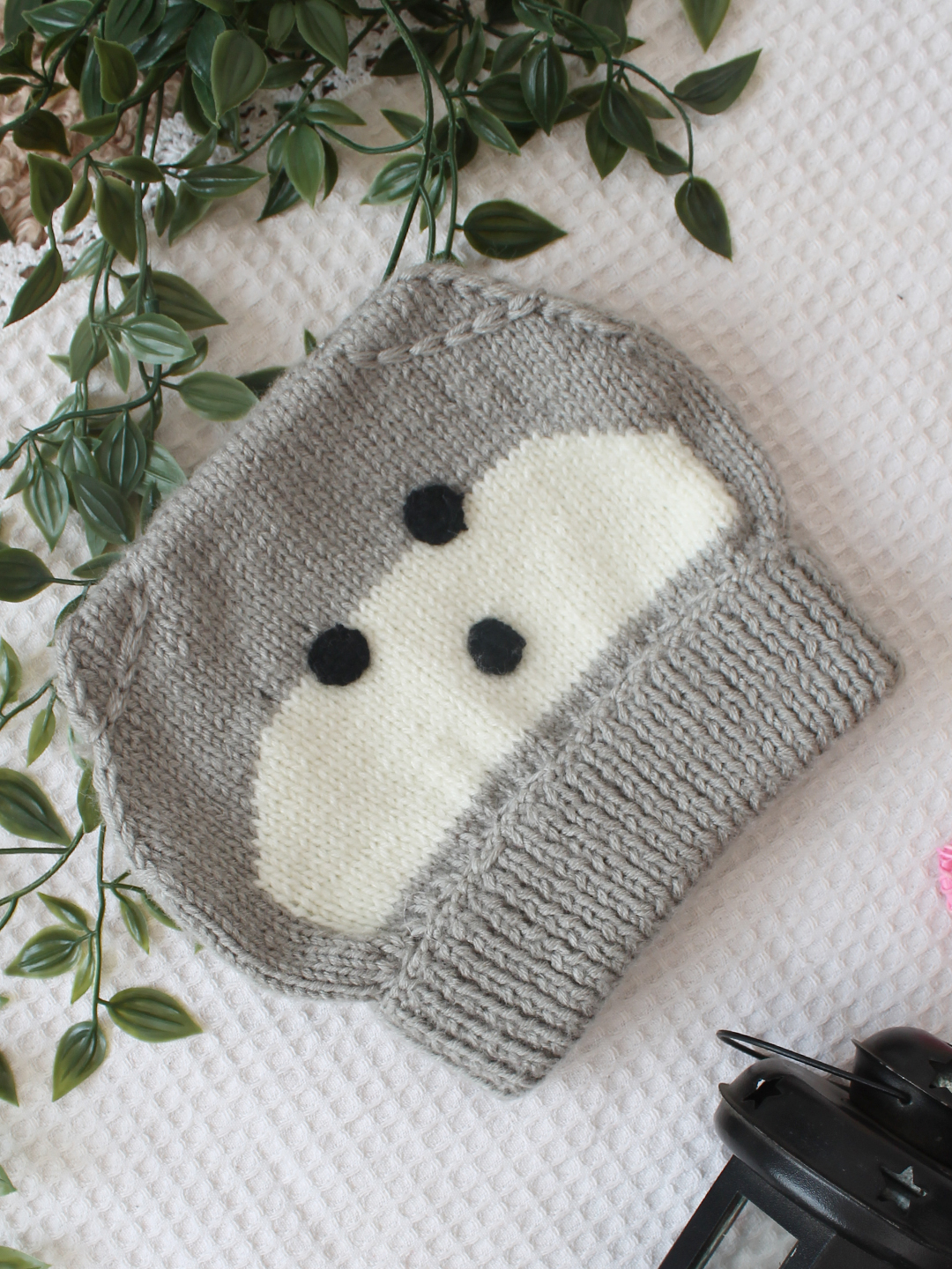 Woonie Handmade Bear Cap - Grey