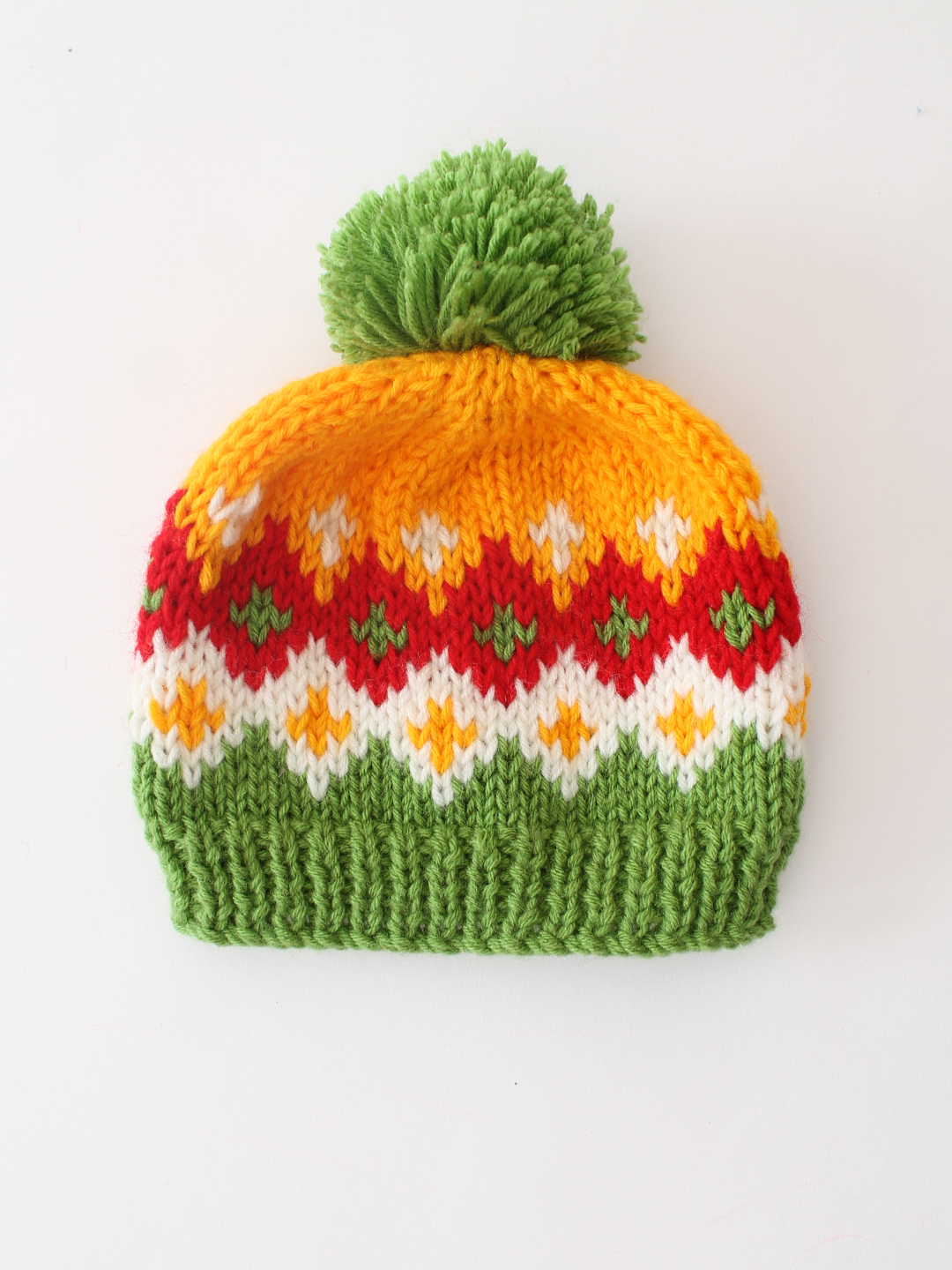Woonie Handknitted Intarsia Cap - Multi