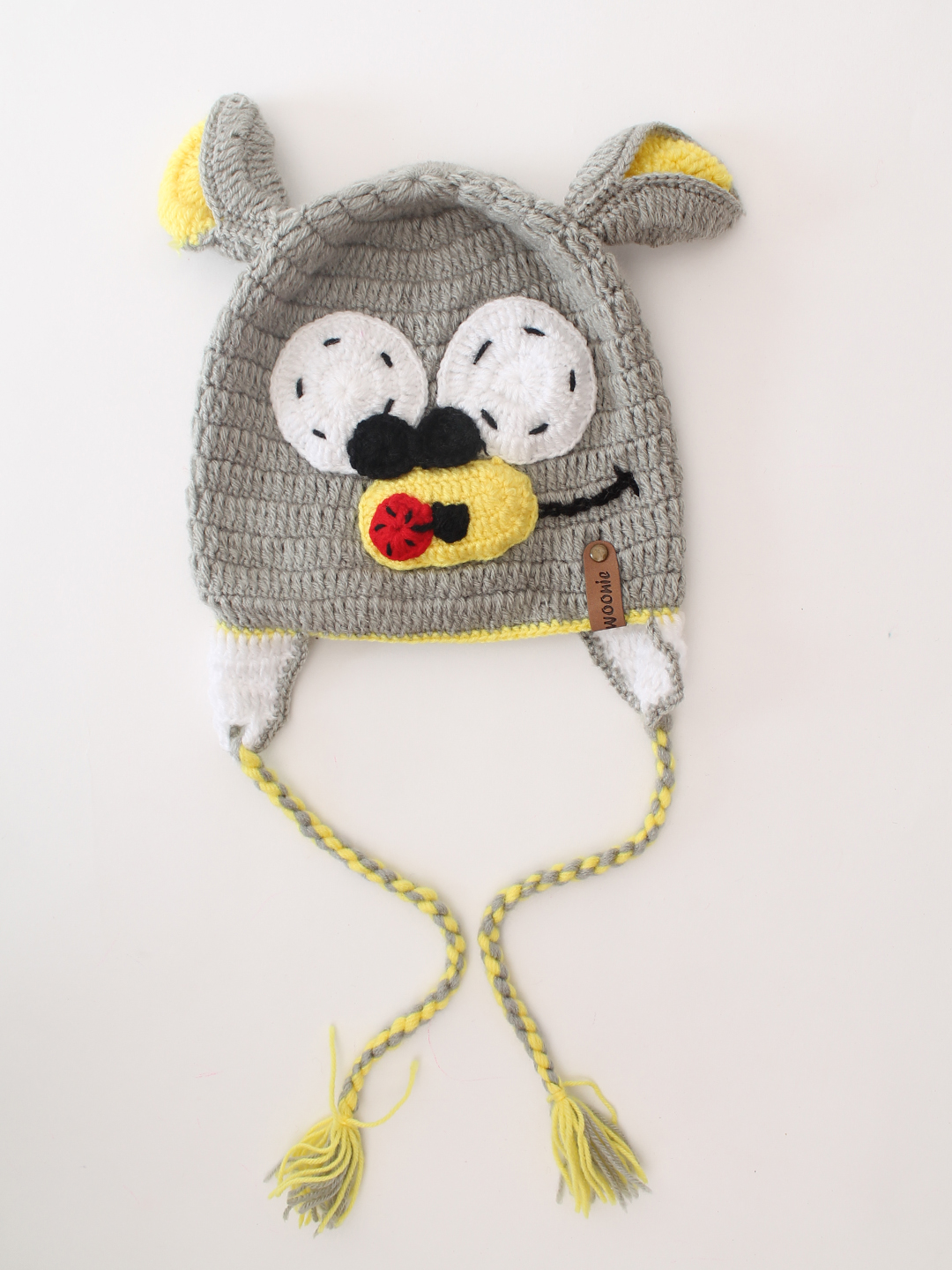 Woonie Crochet Big Eyes Cap - Grey