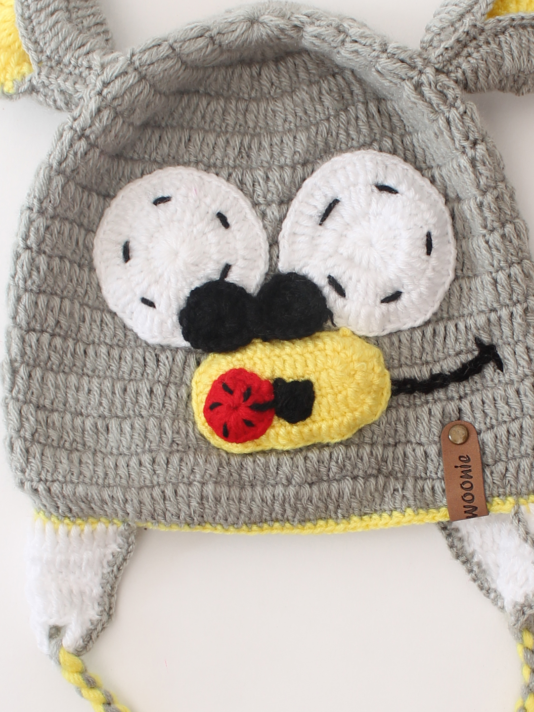 Woonie Crochet Big Eyes Cap - Grey