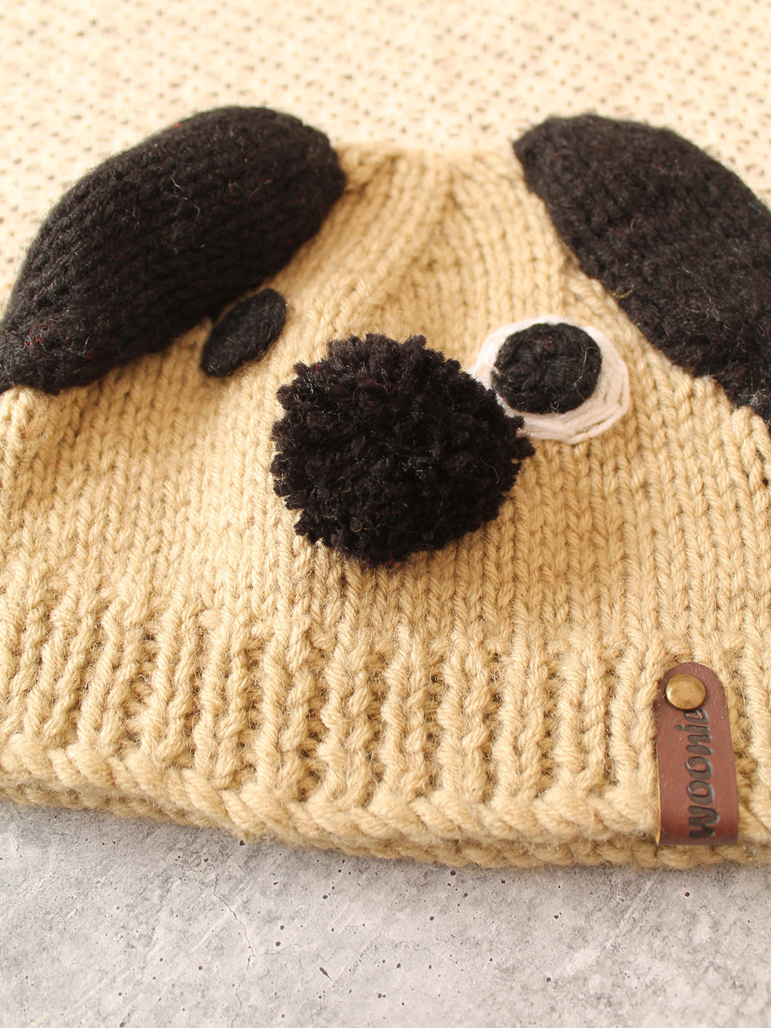 Woonie Handknitted Puppy Cap - Beige