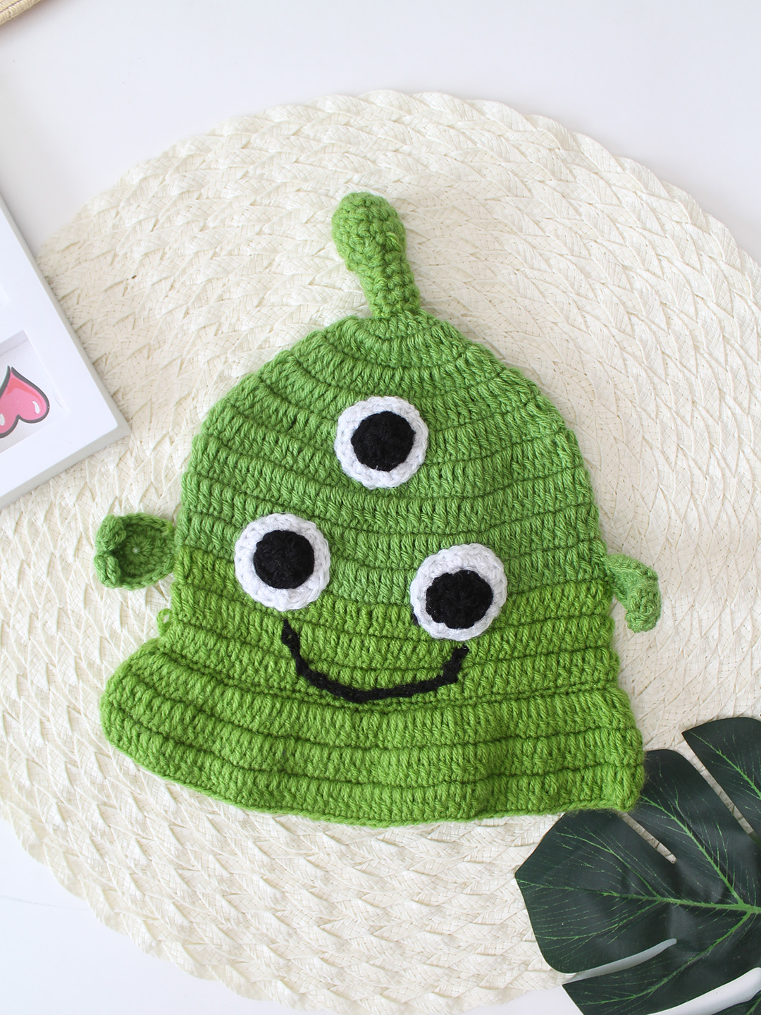 Woonie Crochet Devil Cap - Green