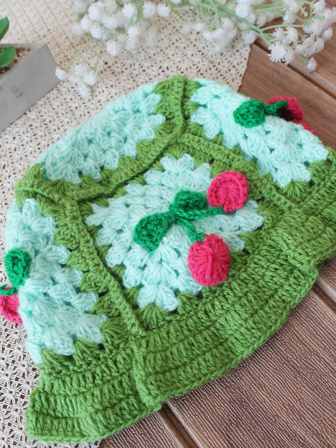 Woonie Crochet Devil Cap - Red