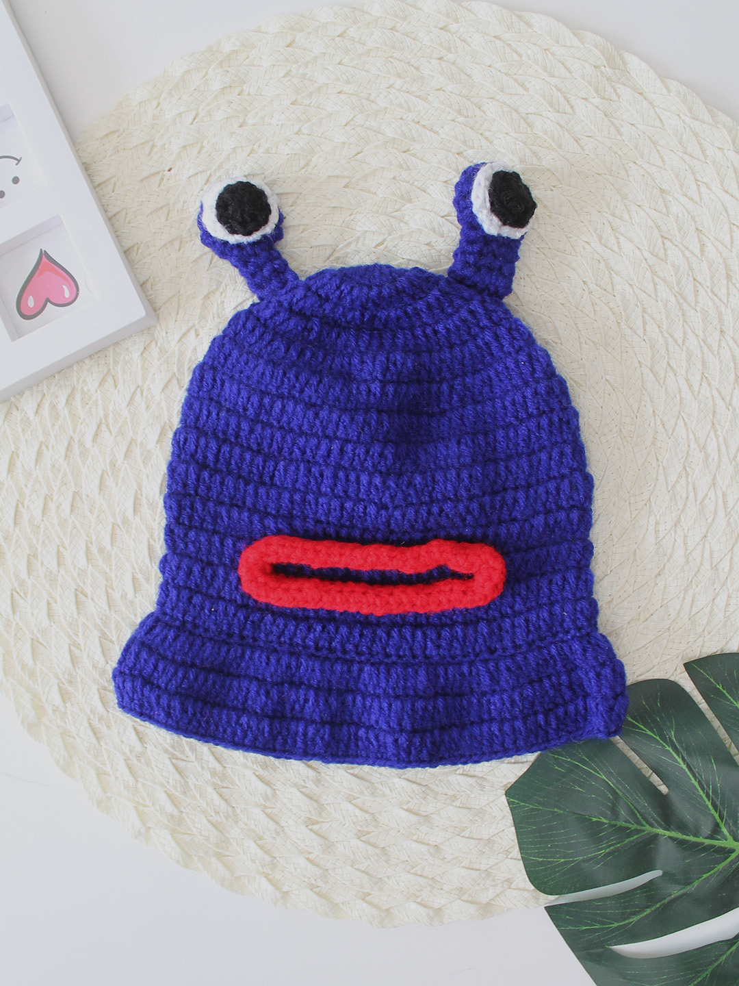 Woonie Crochet Devil Cap - Blue