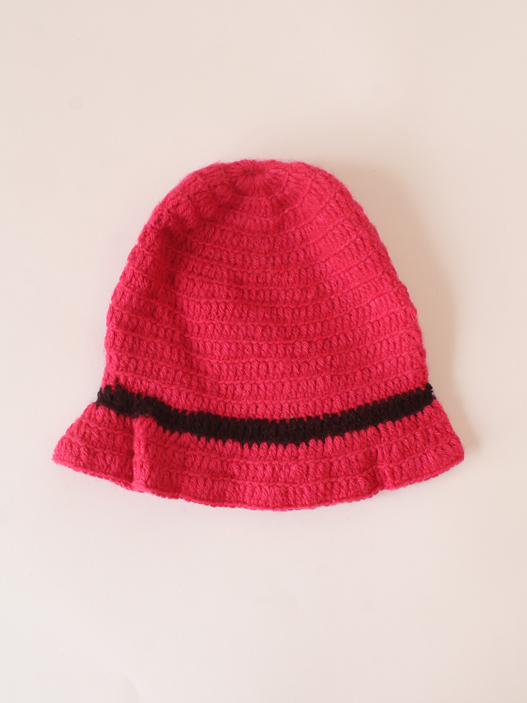 Crochet Handmade Floral Bucket Hat - Pink