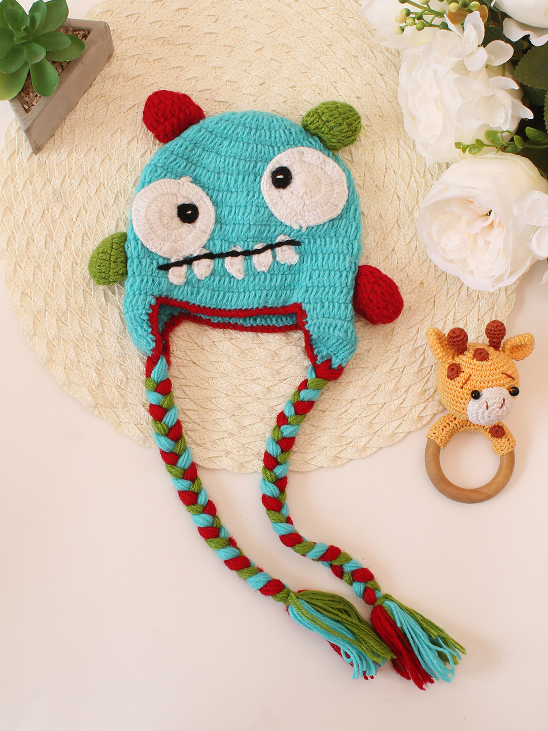 Crochet Handmade Devil Cap - Blue