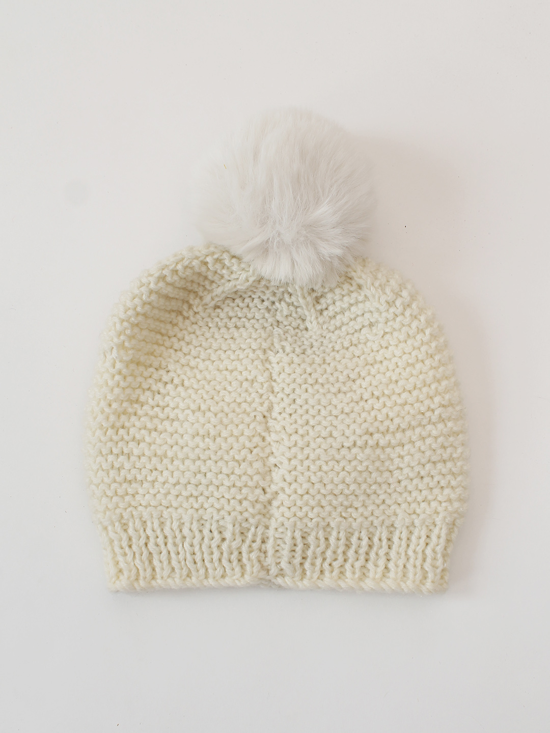 Handknitted Bug Designed Cap - Cream