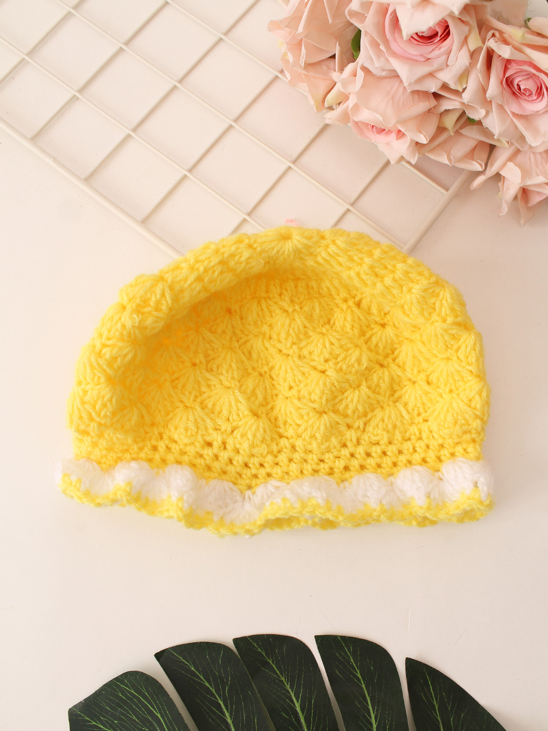 Crochet Woolen Cap - Yellow