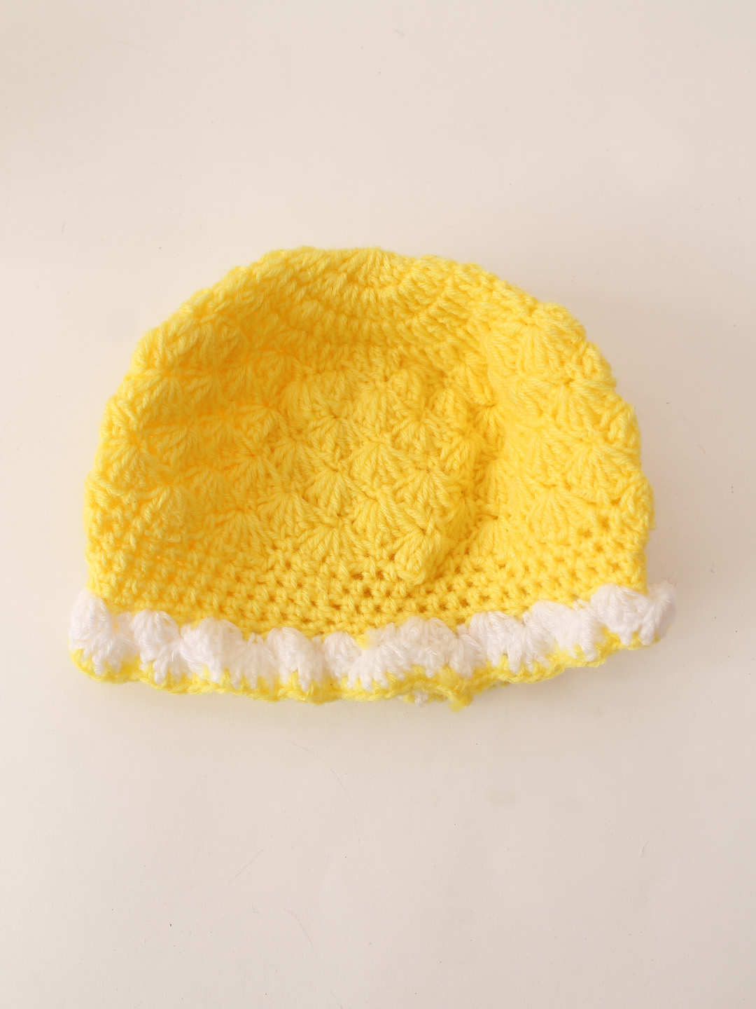 Crochet Woolen Cap - Yellow