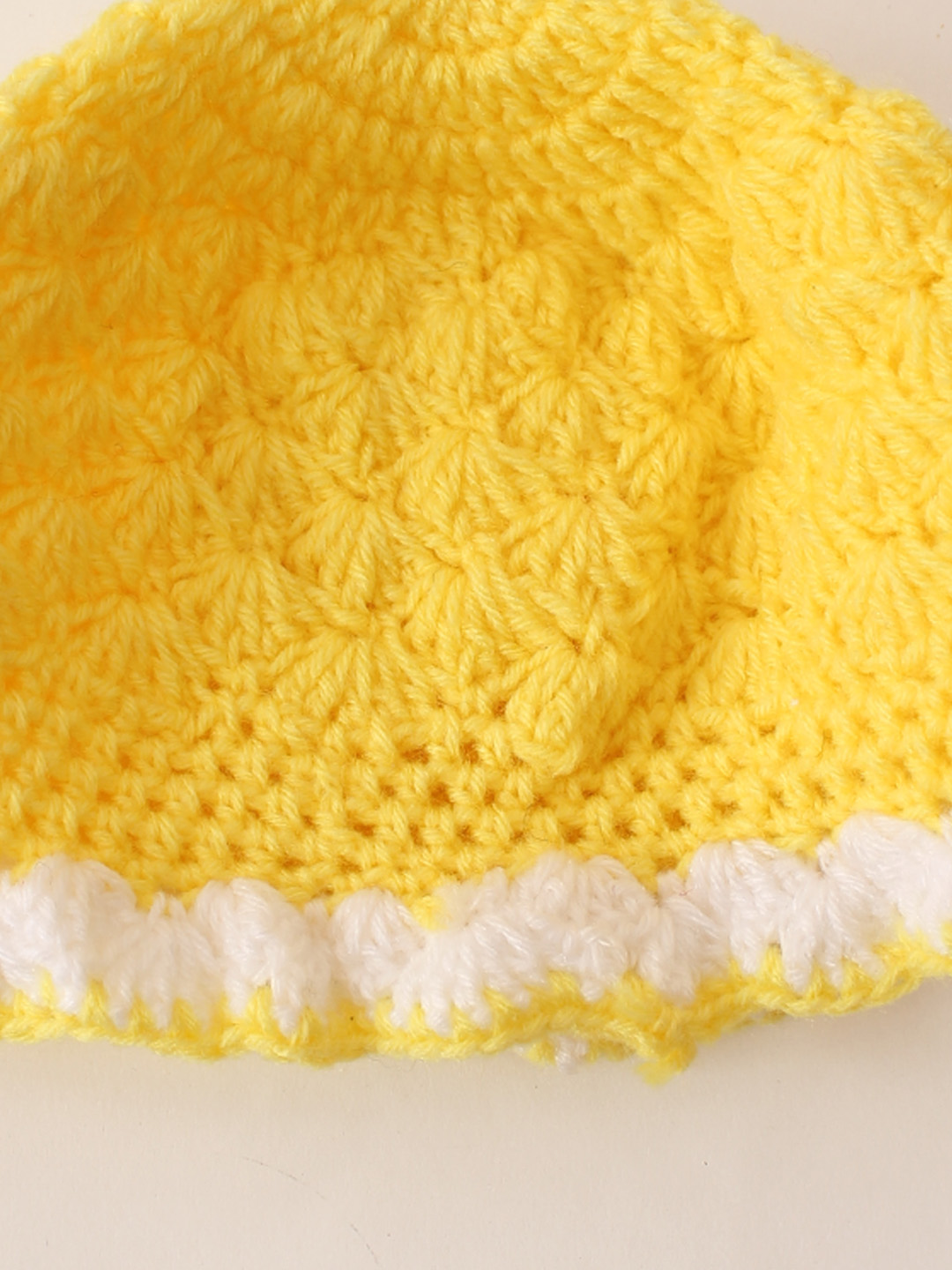 Crochet Woolen Cap - Yellow
