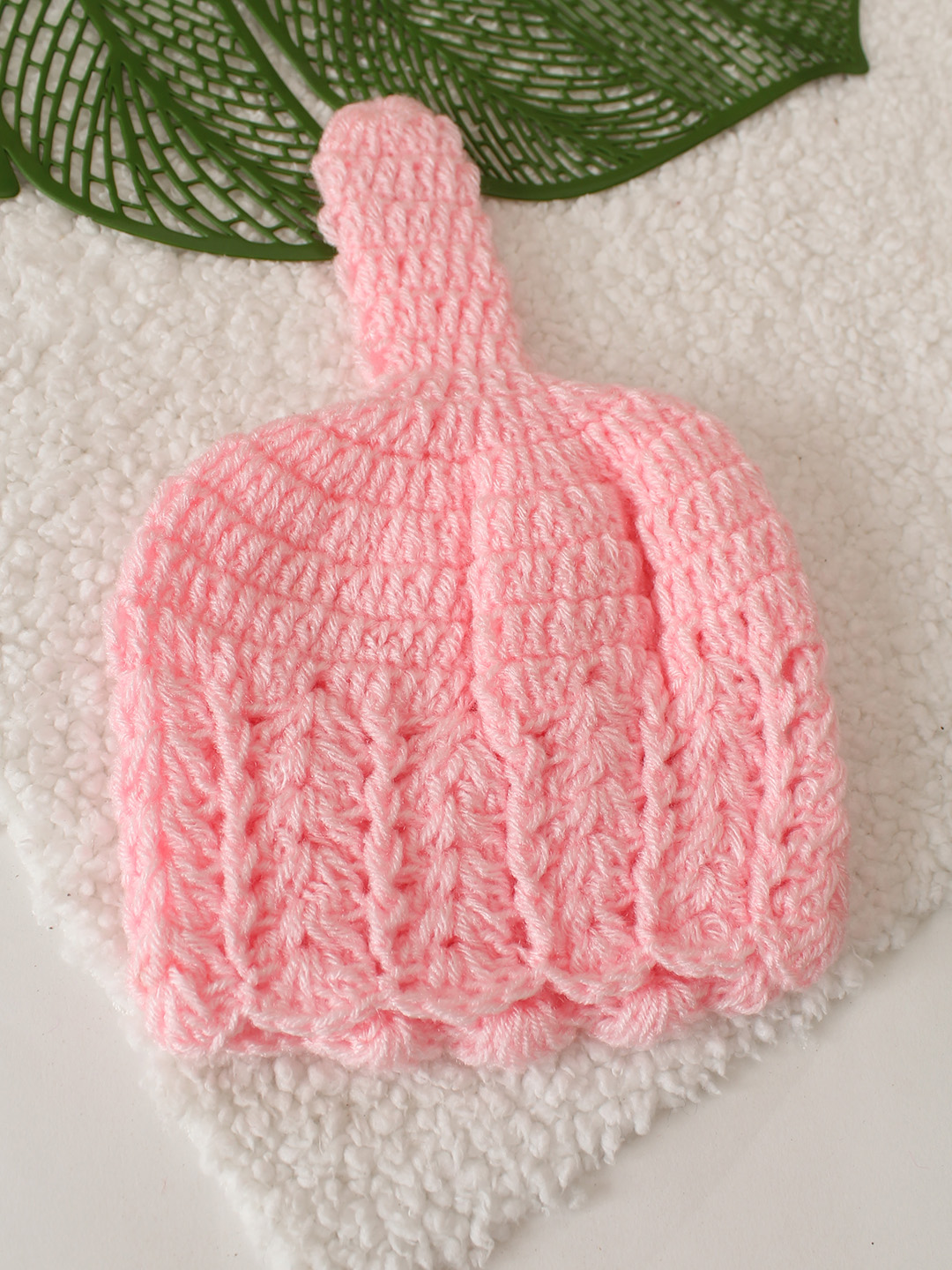 Crochet Self Design Cap - Pink