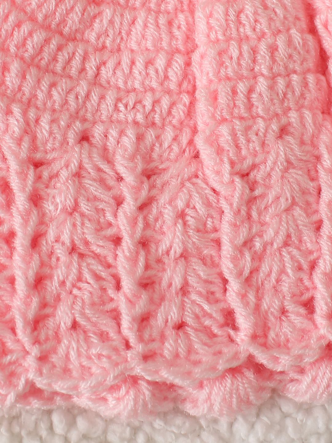 Crochet Self Design Cap - Pink