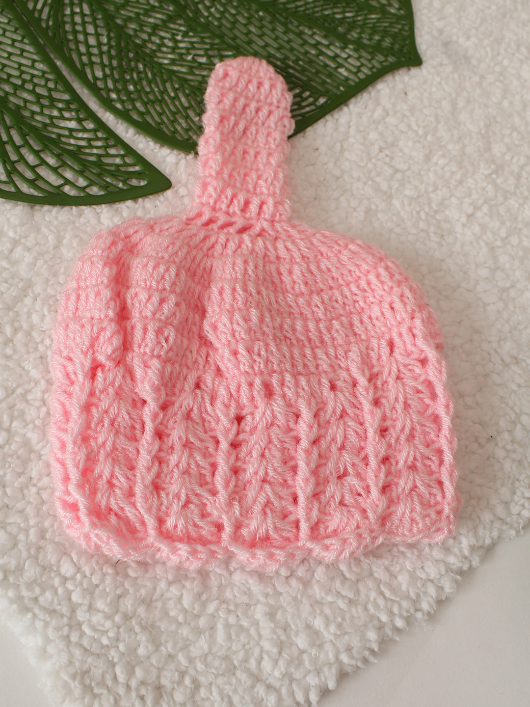 Crochet Self Design Cap - Pink