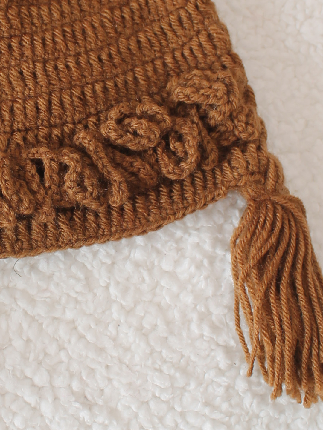 Crochet Self Design Cap - Brown
