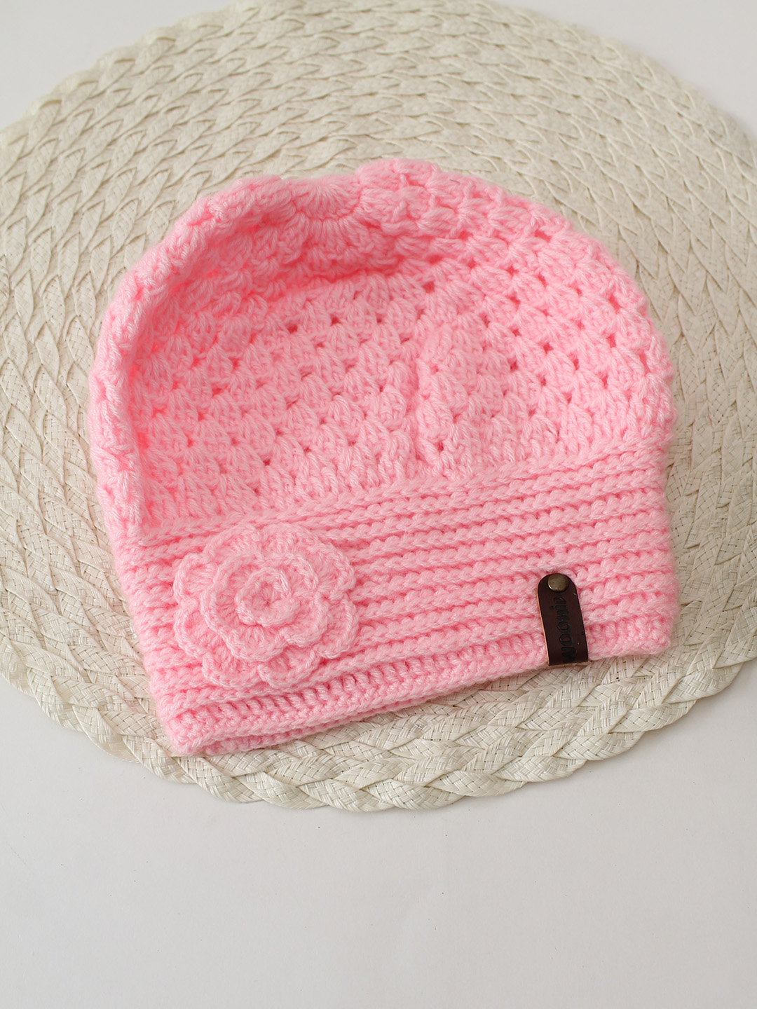 Crochet Floral Cap - Pink