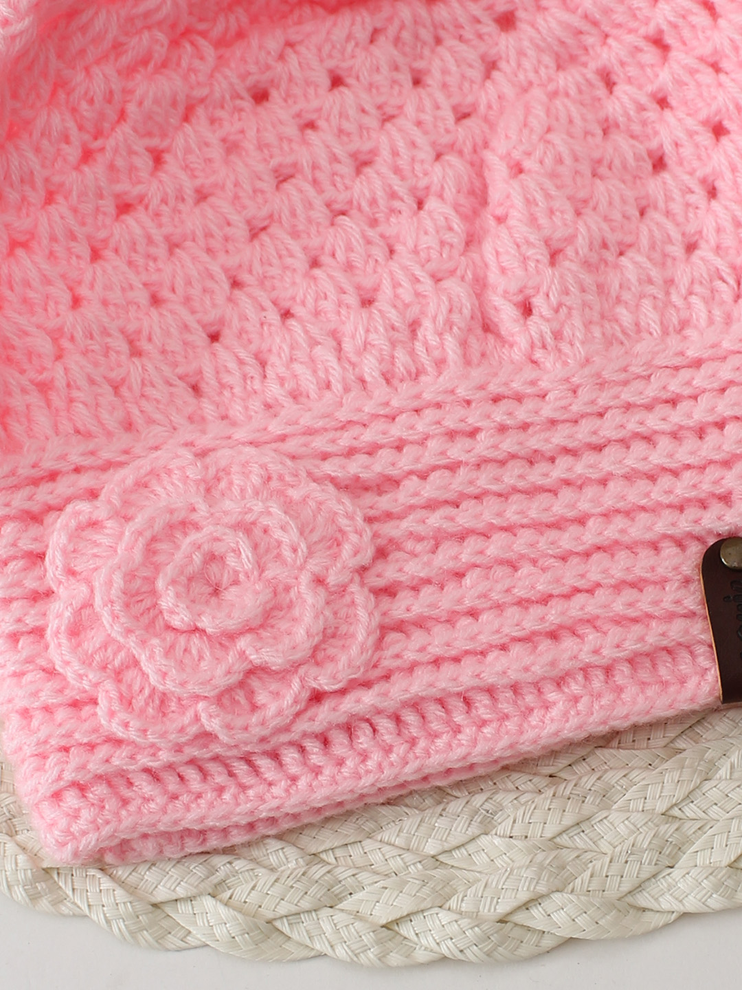 Crochet Floral Cap - Pink