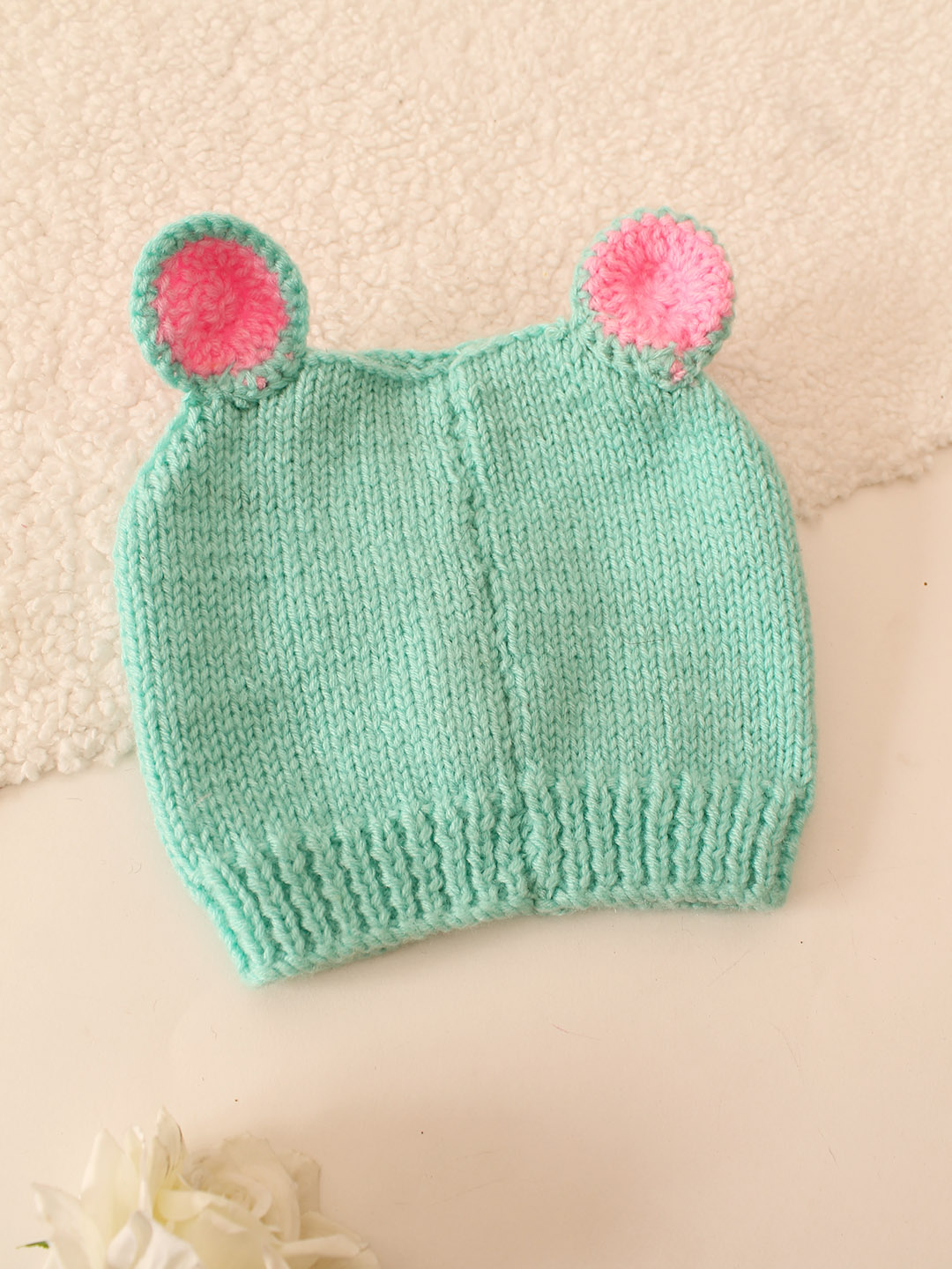 Handmade TeddyBear Design Cap - Green