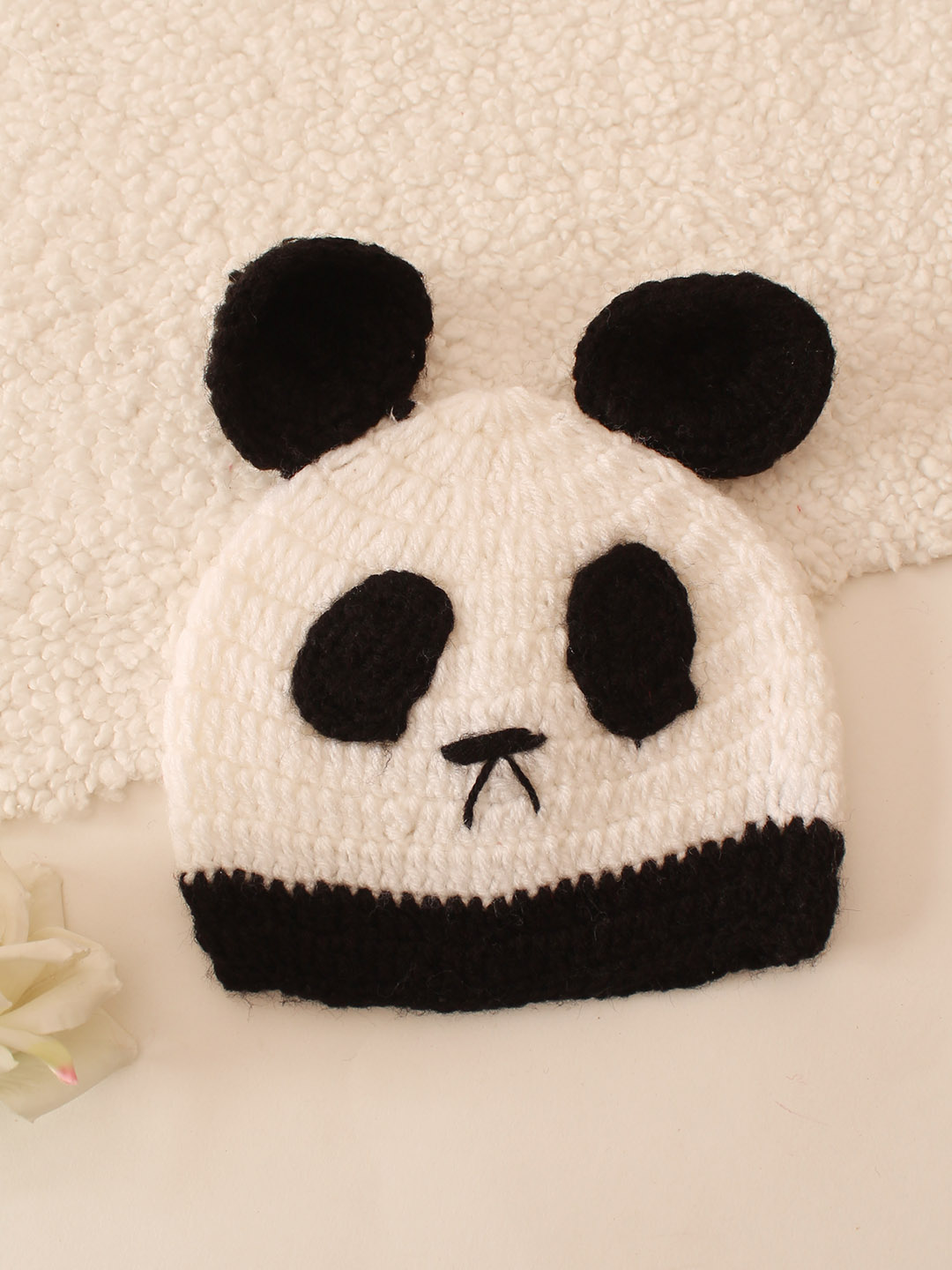 Crochet Panda Cap - White