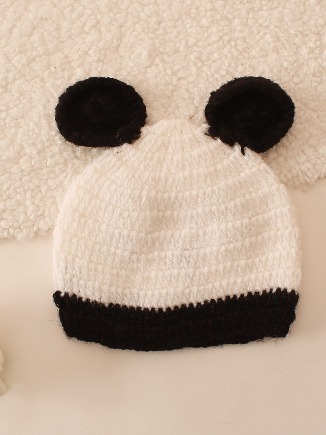 Crochet Panda Cap - White