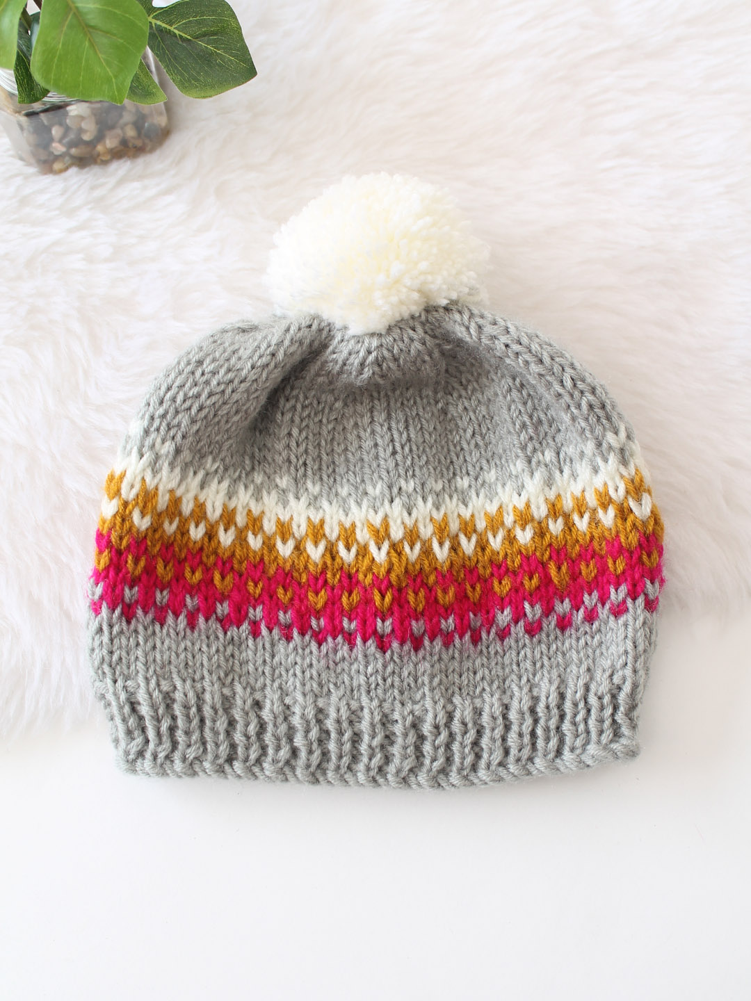 Woonie Handmade Autumn Leaves Cap - Grey