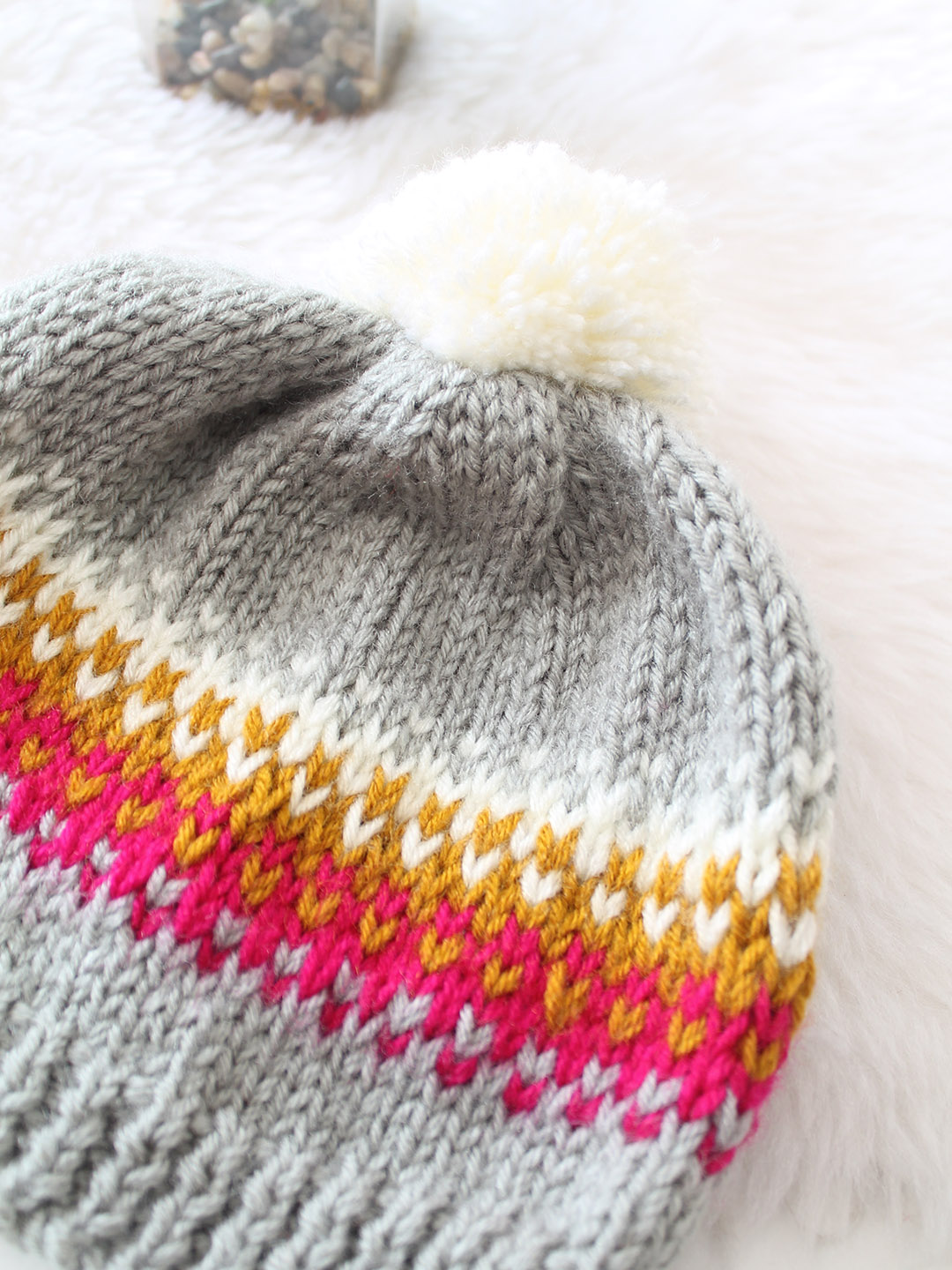 Woonie Handmade Autumn Leaves Cap - Grey