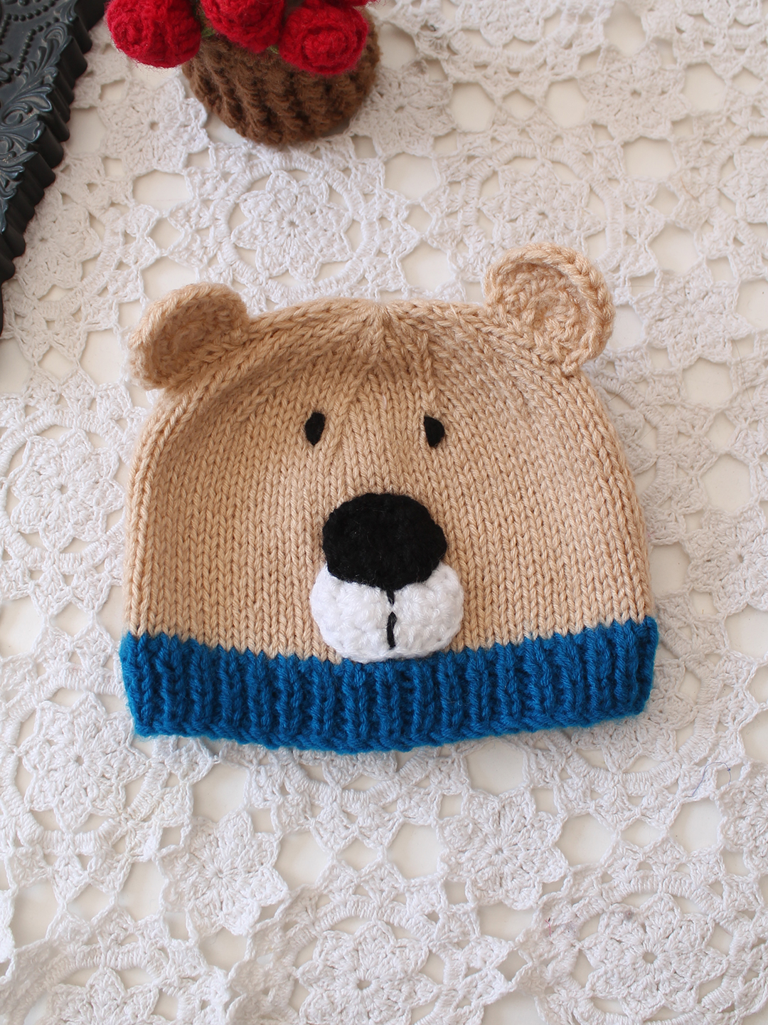 Pack of 2 Woonie Handmade  Bear Cap - Beige