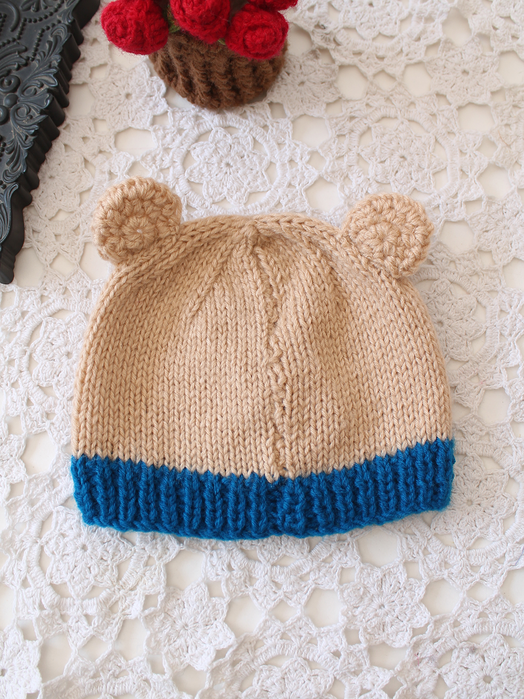 Woonie Handmade  Bear Cap - Beige