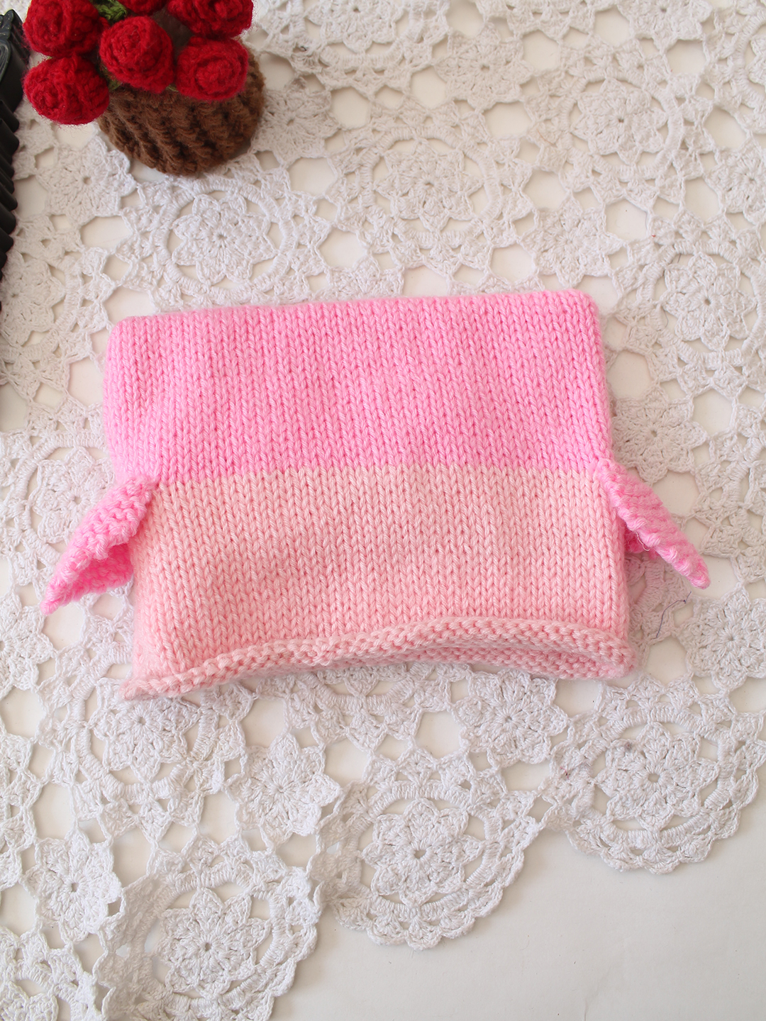 Woonie Handmade Owl Beanie Cap - Pink